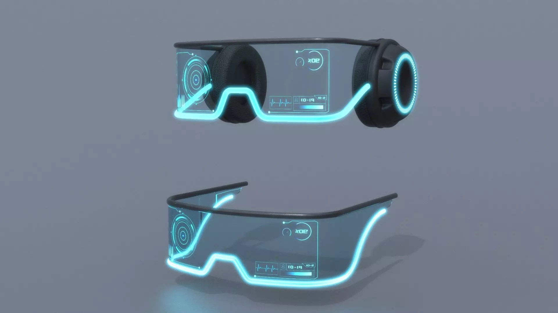 Military sci-fi helmet glasses pack 3D Model Collection_0