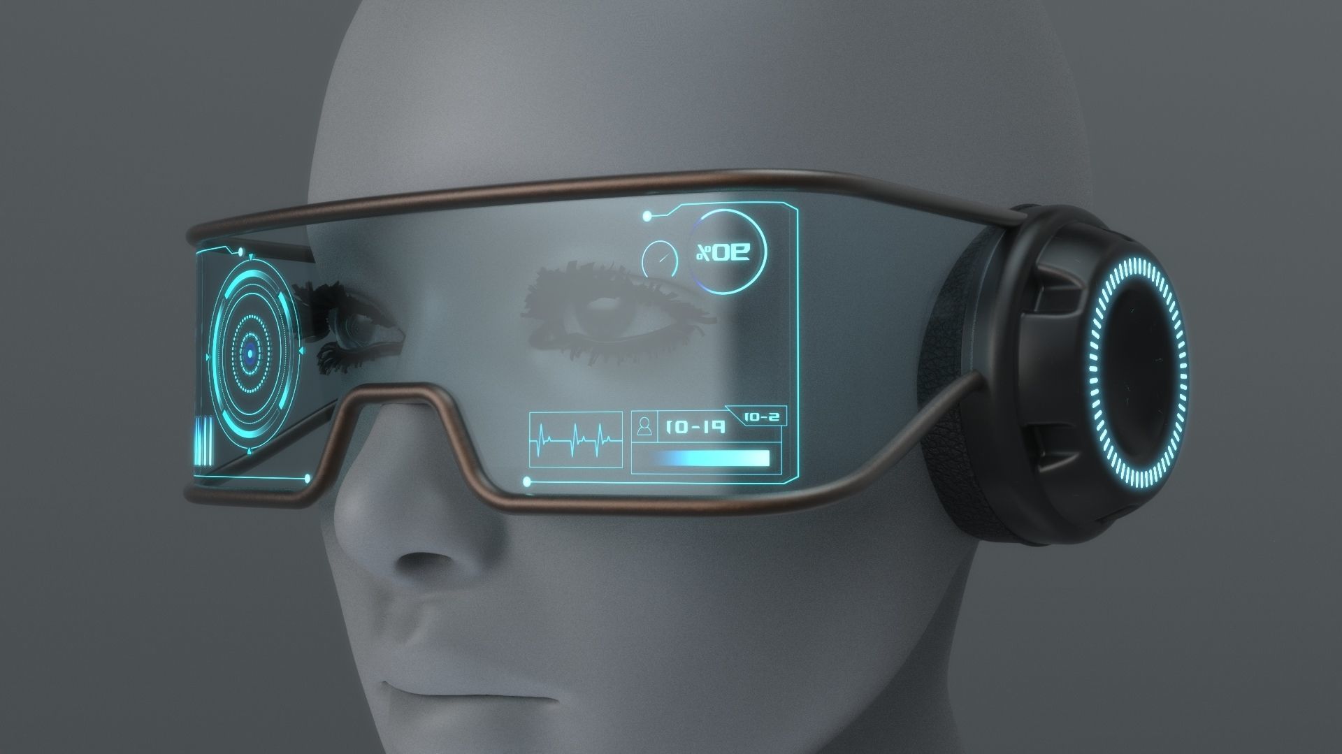 Military sci-fi helmet glasses pack 3D Model Collection_15