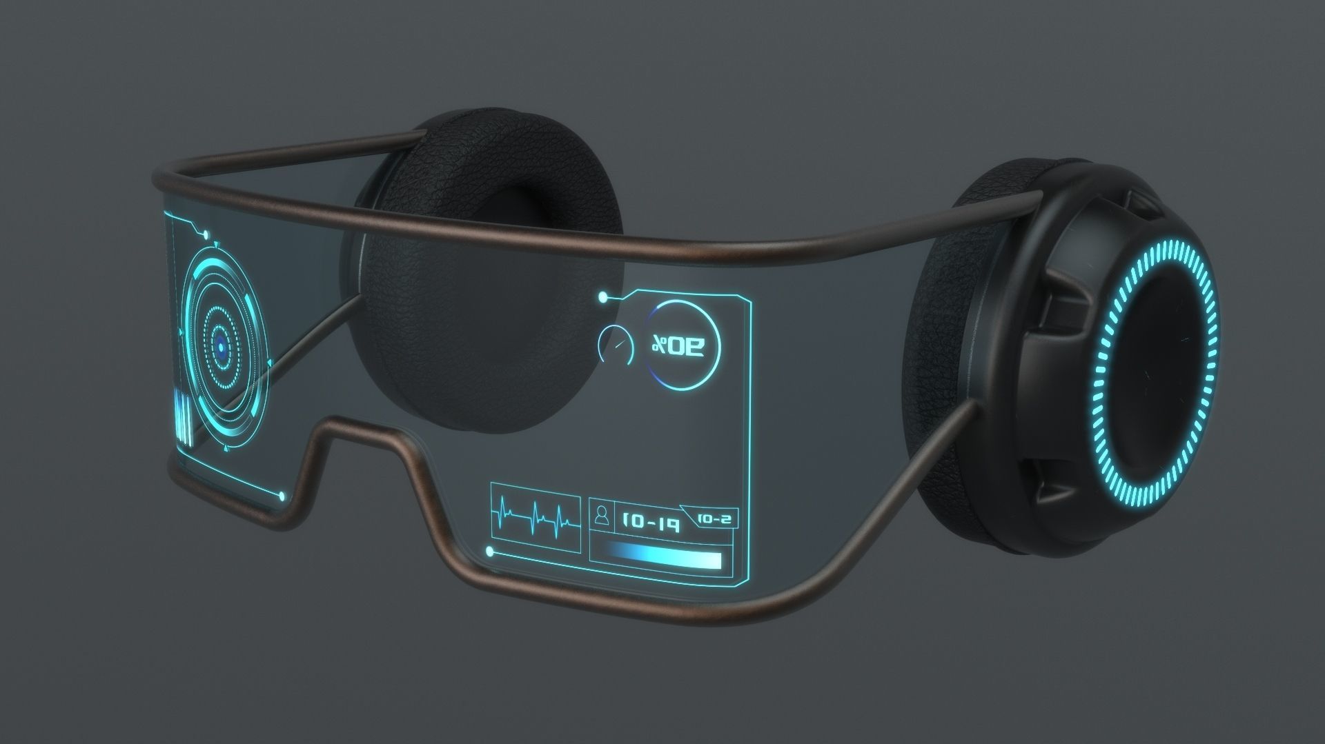 Military sci-fi helmet glasses pack 3D Model Collection_10