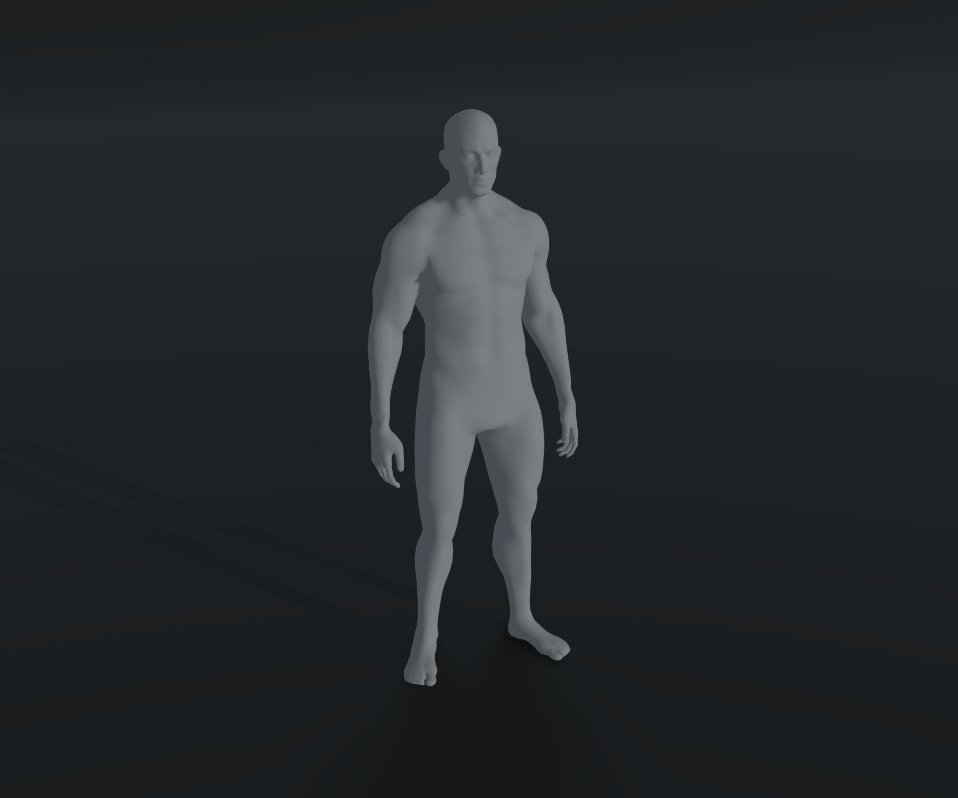 Male and Female Body Base Mesh Animated and Rigged 10k Polygons Low-poly 3D model_22