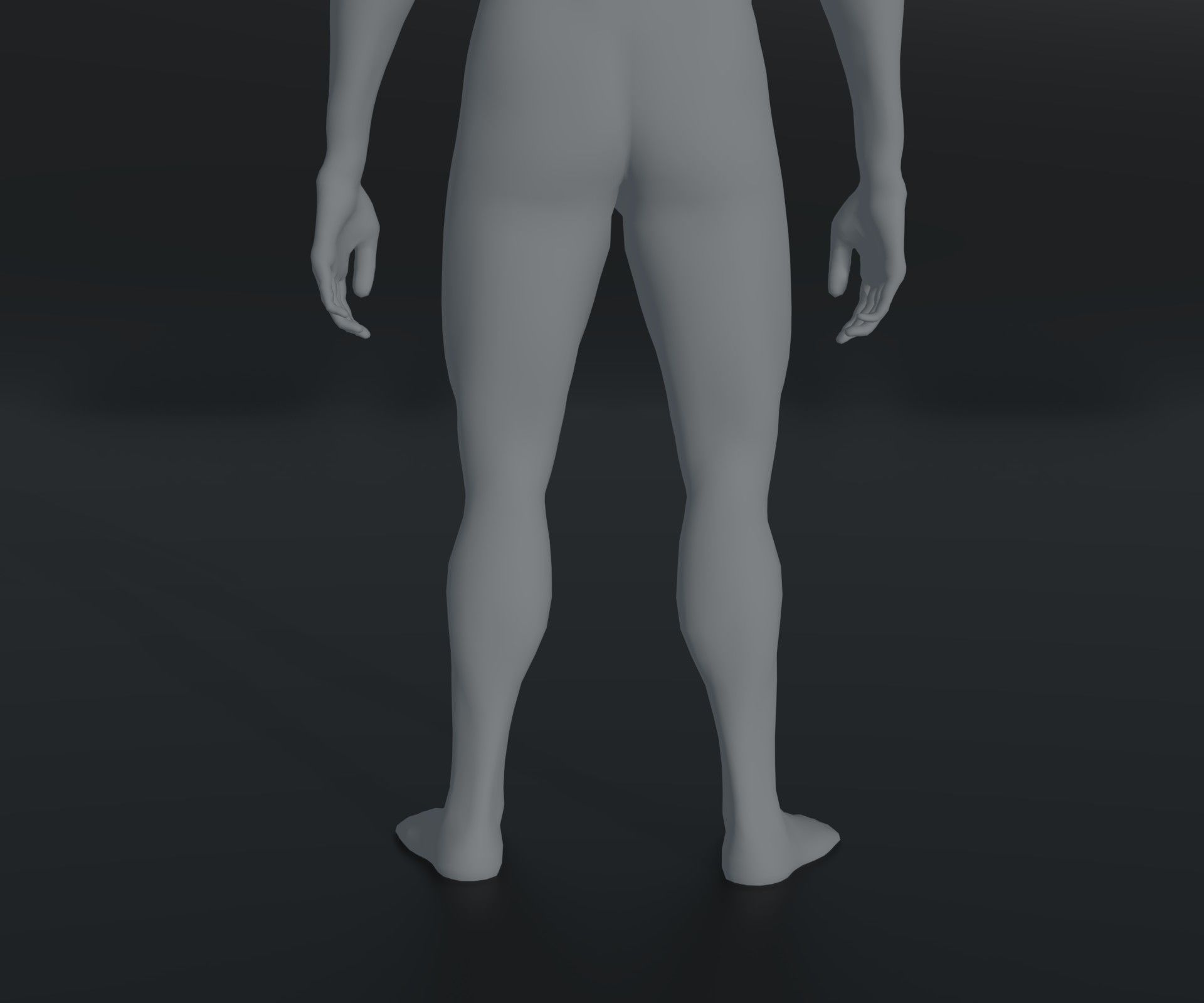 Male and Female Body Base Mesh Animated and Rigged 10k Polygons Low-poly 3D model_33