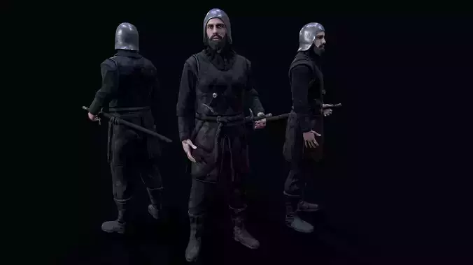 Stark soldier Low-poly 3D model