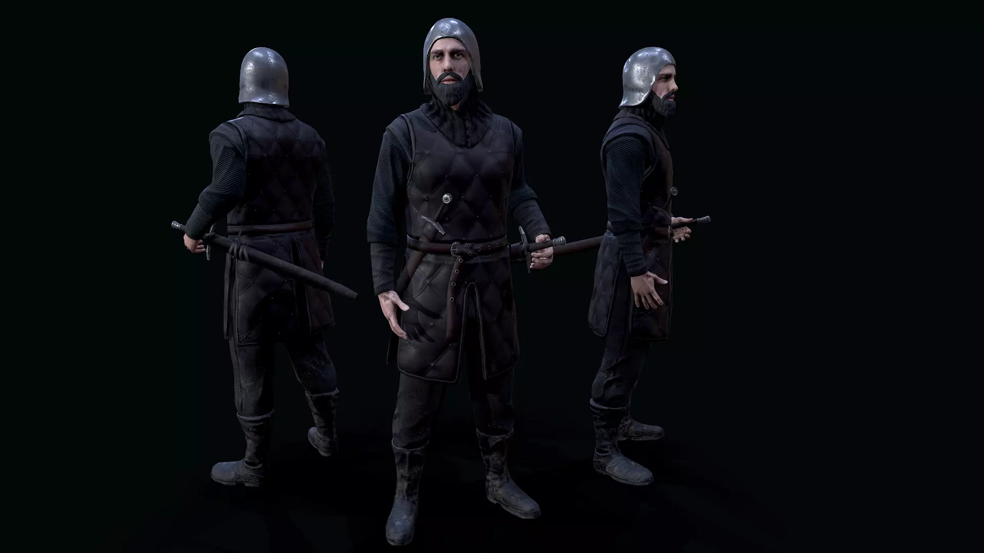 Stark soldier Low-poly 3D model_0