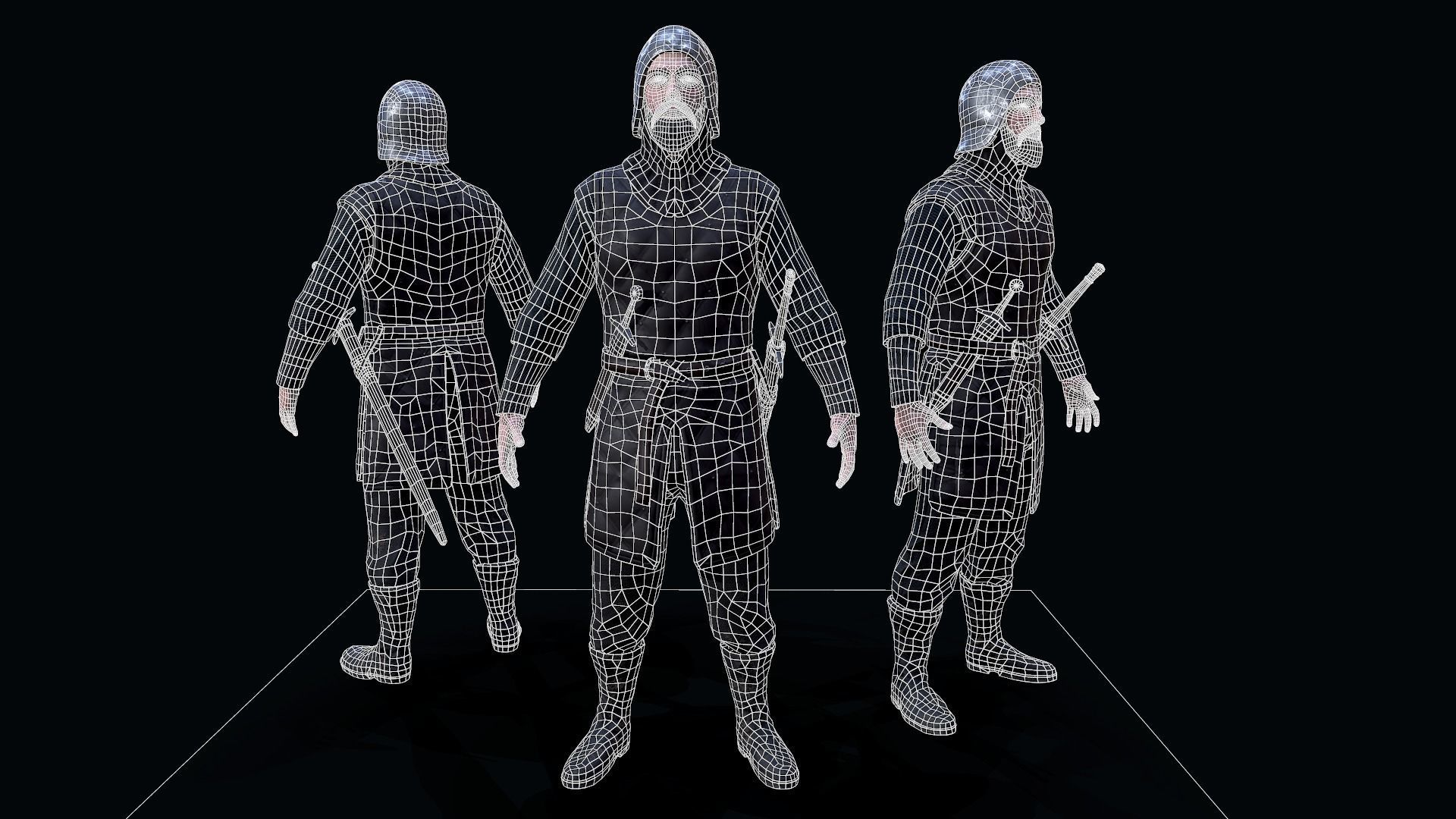 Stark soldier Low-poly 3D model_3