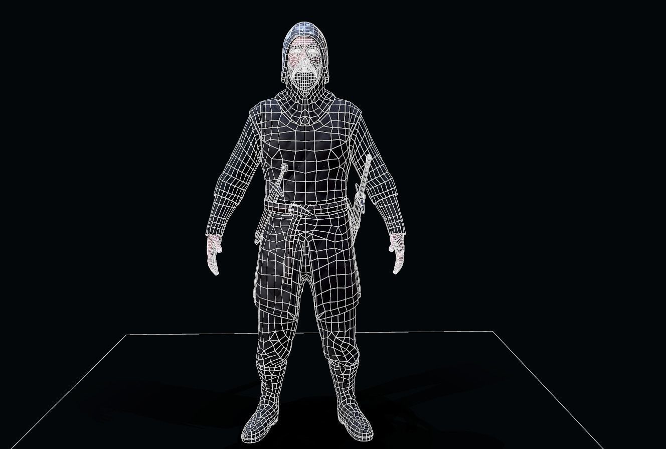 Stark soldier Low-poly 3D model_9