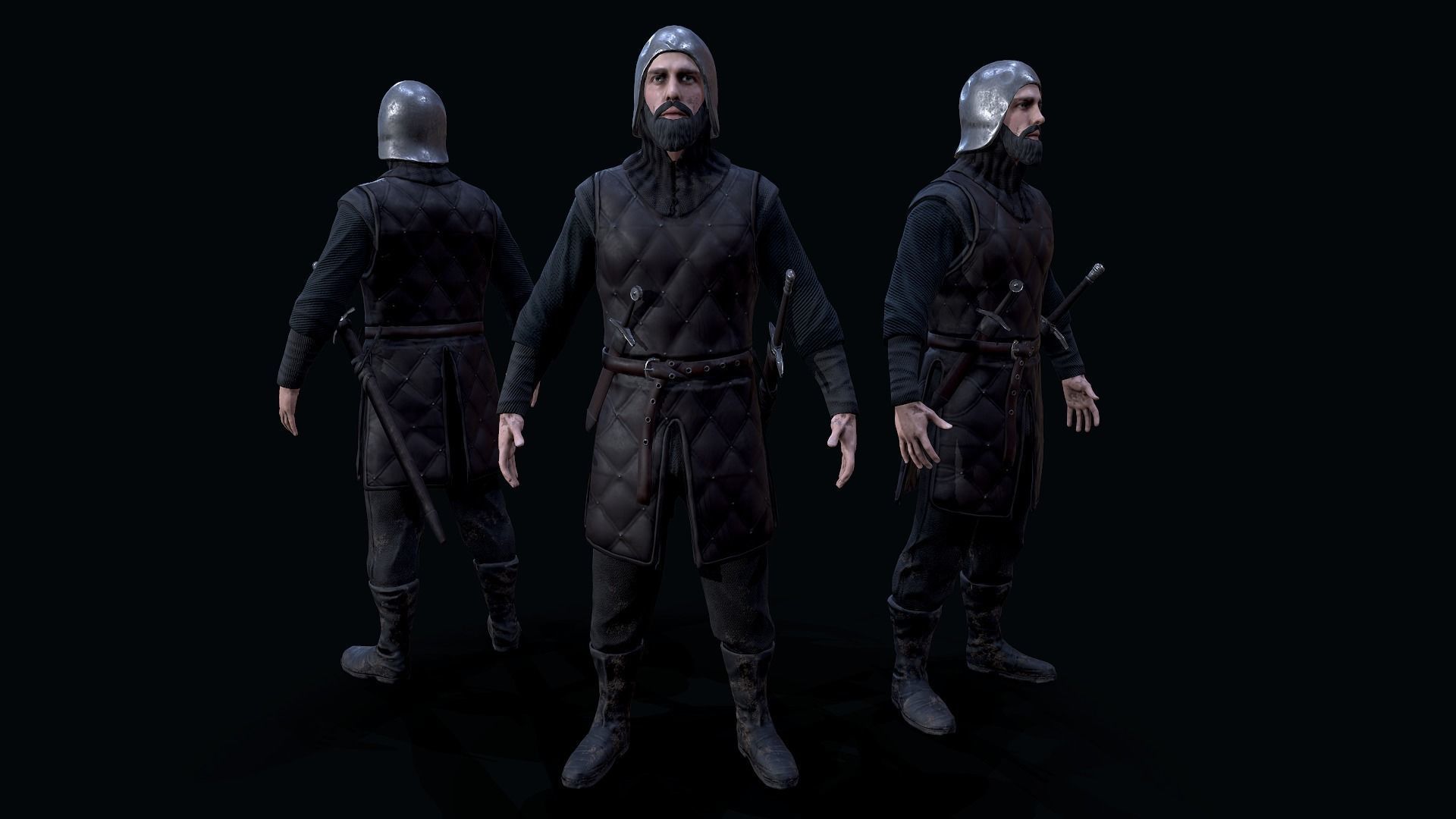 Stark soldier Low-poly 3D model_2