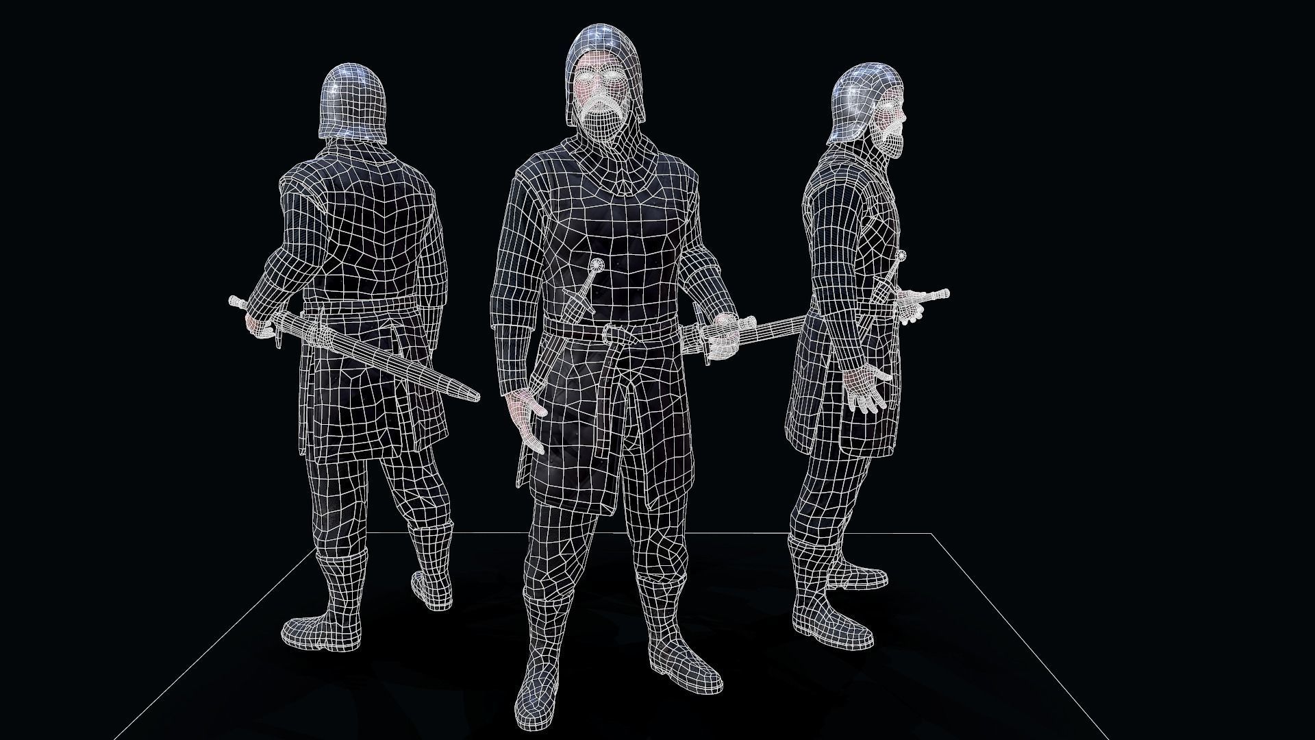 Stark soldier Low-poly 3D model_1