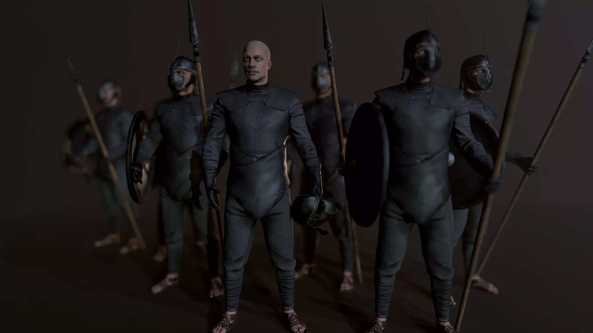 unsullied warrior Low-poly 3D model_0