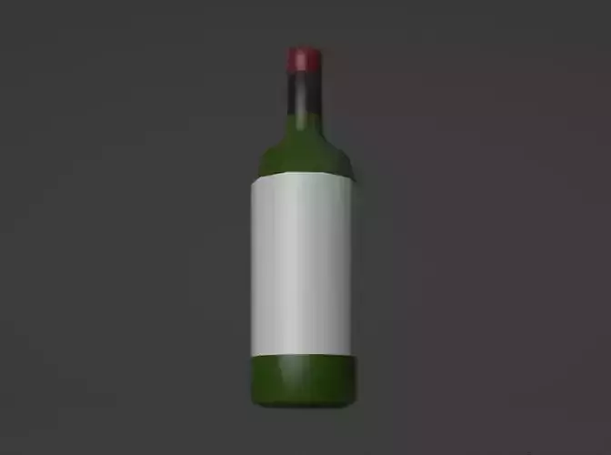 Low Poly Wine Bottle