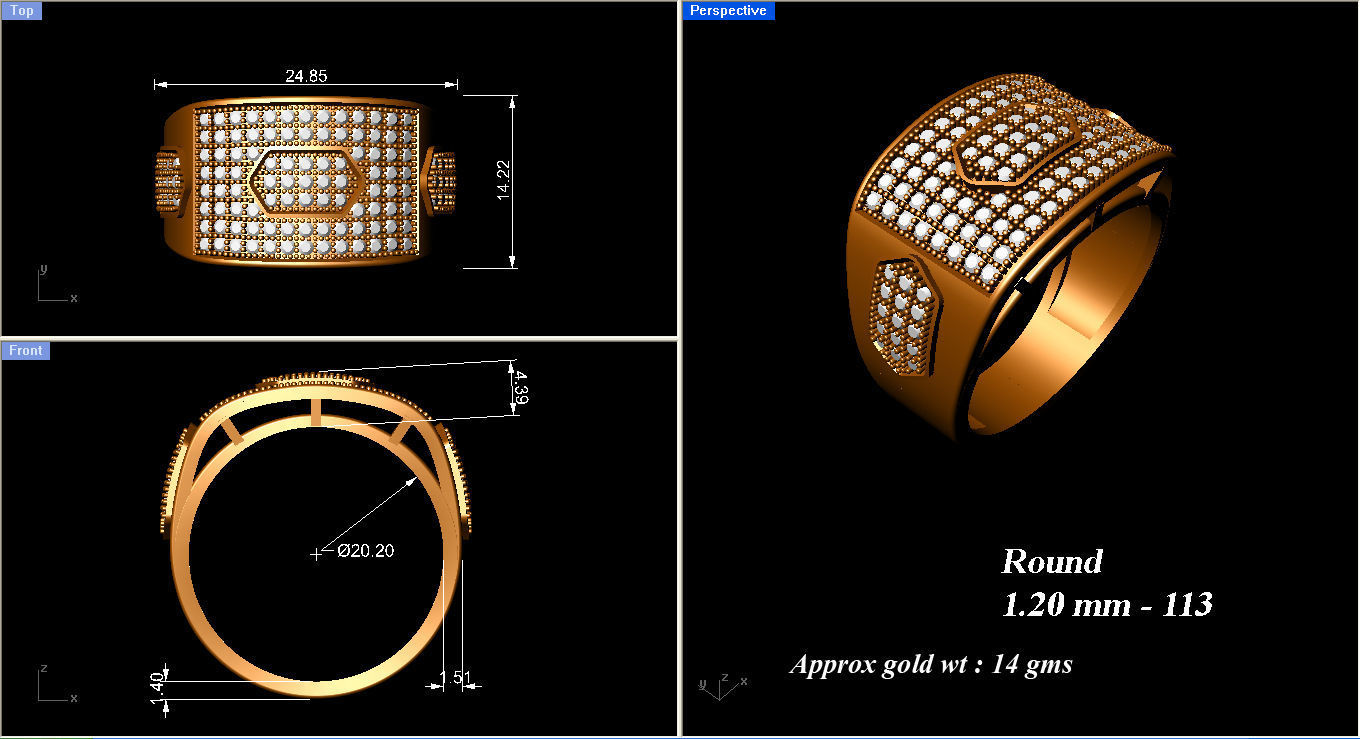 Gents Ring 3D print model_4