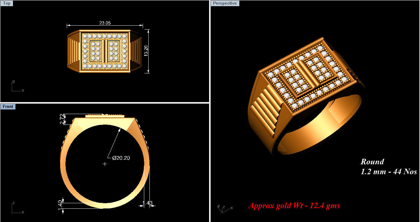 Gents Ring 3D print model_4