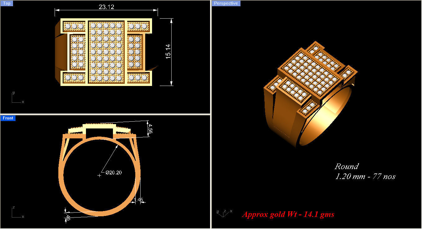 Gents Ring 3D print model_4