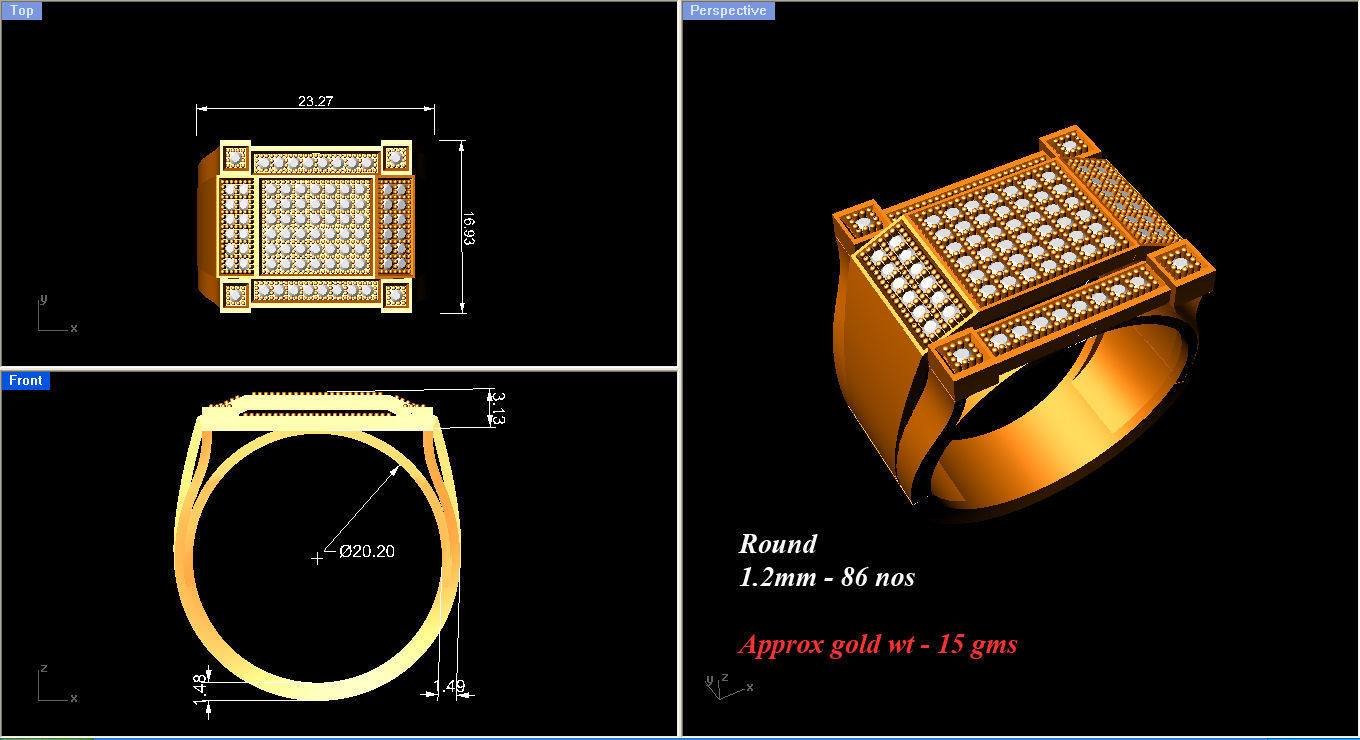 Gents Ring 3D print model_3