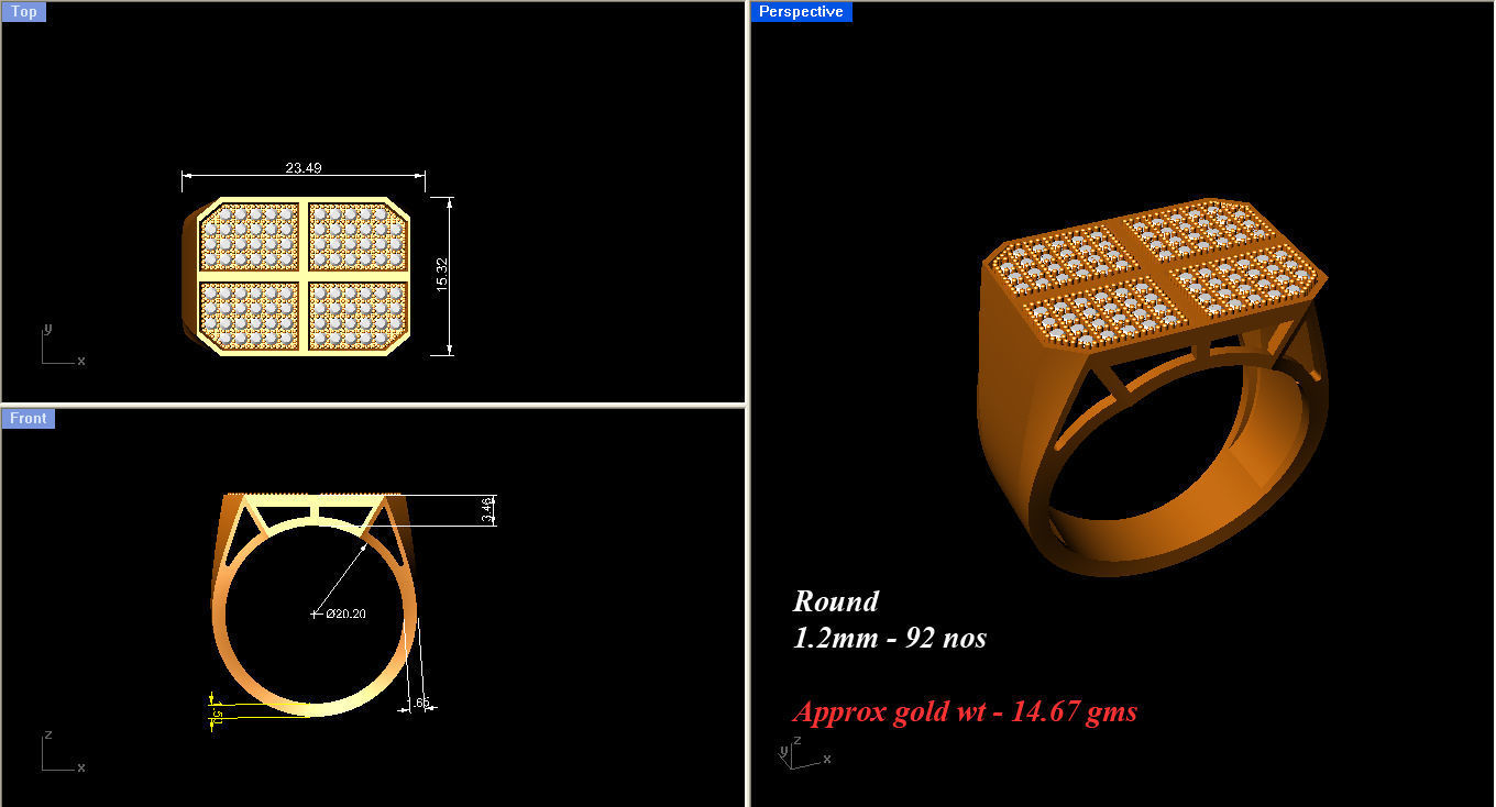 Gents Ring 3D print model_3