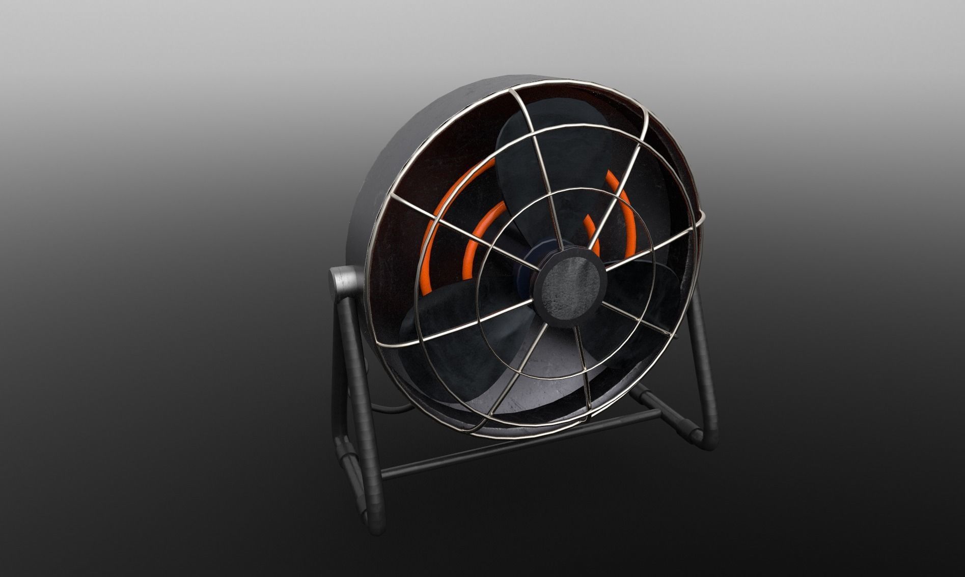 Heater Fan Low-poly 3D model_1