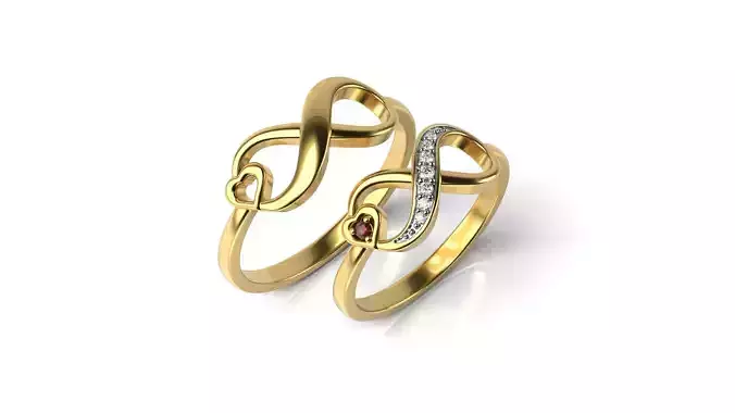 Couple of infinity rings 3D print model