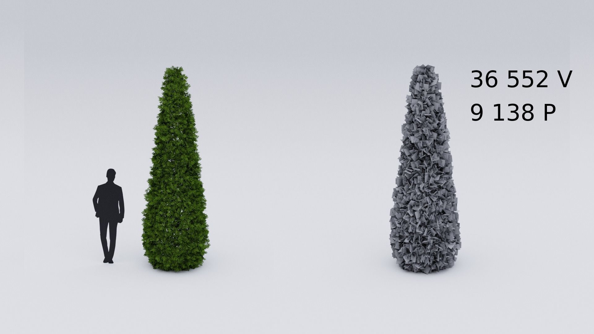 Garden boxwood set v4 Low-poly 3D model_6