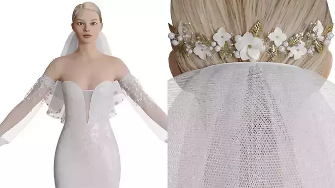 Wedding head veil no dress