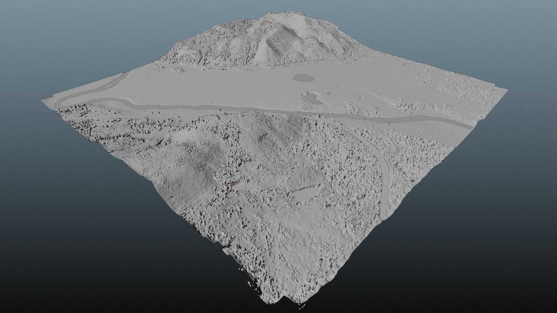 Grand Prismatic Spring Landscape 3D model_33