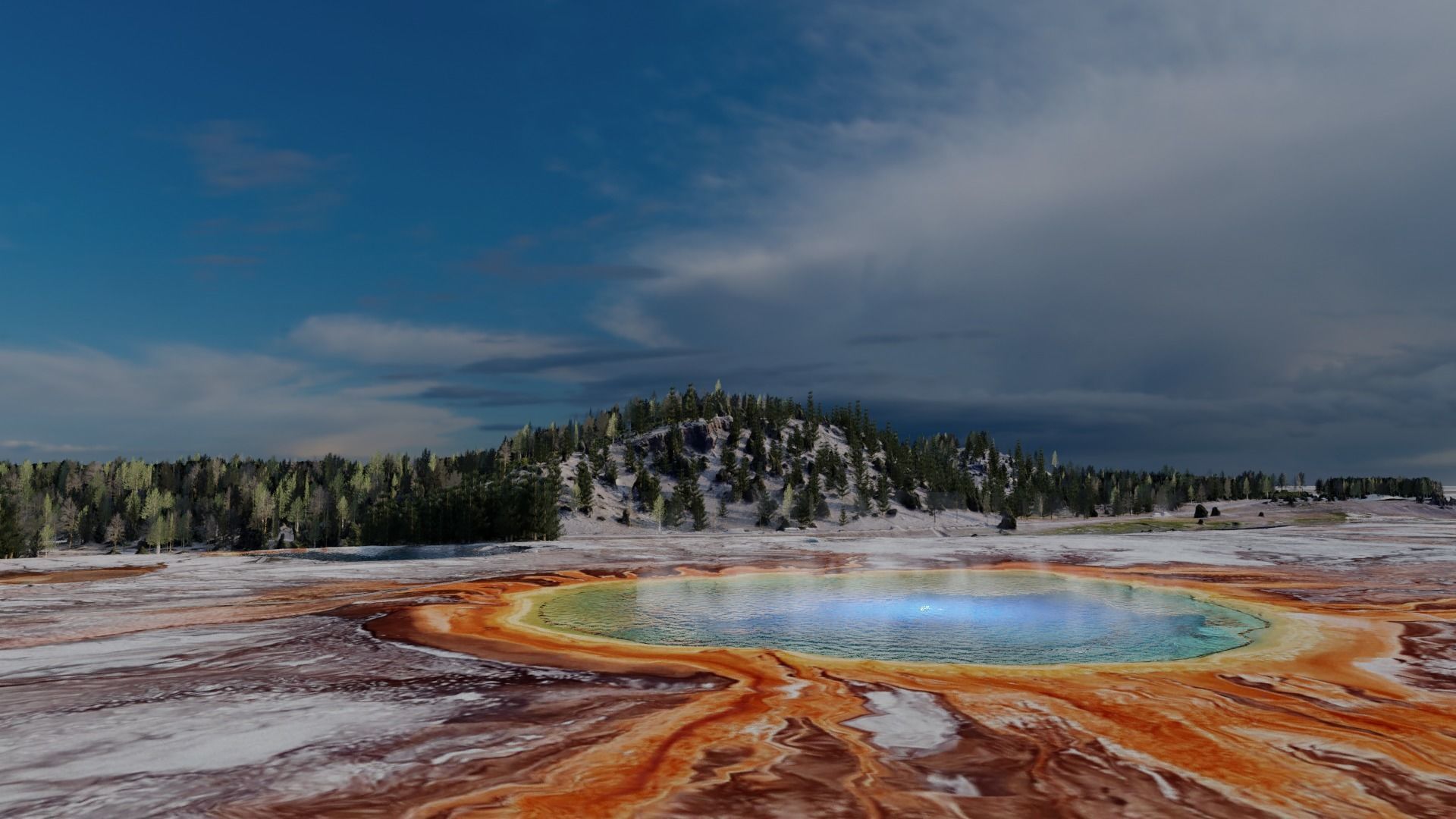 Grand Prismatic Spring Landscape 3D model_24