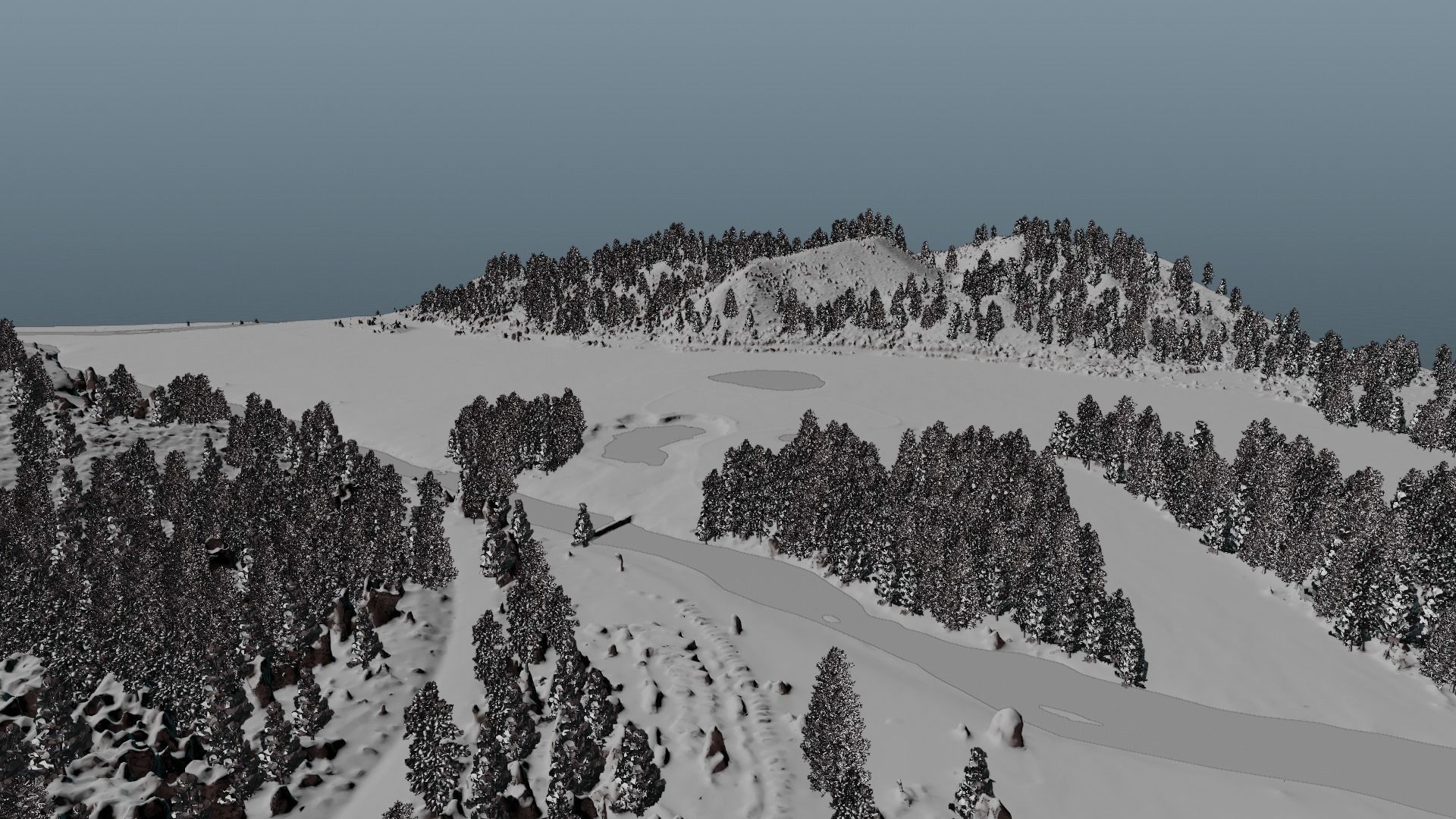 Grand Prismatic Spring Landscape 3D model_35