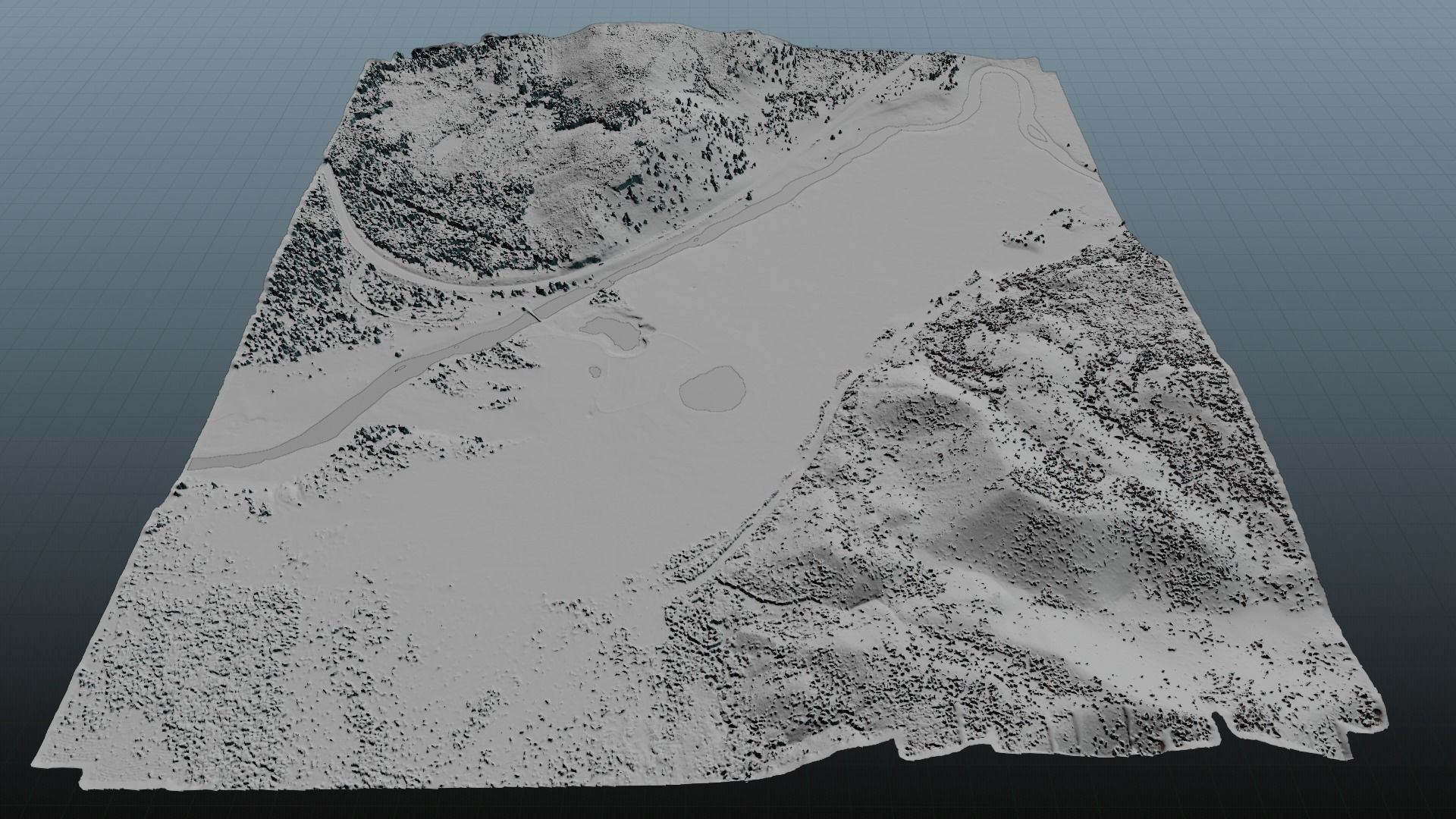 Grand Prismatic Spring Landscape 3D model_40