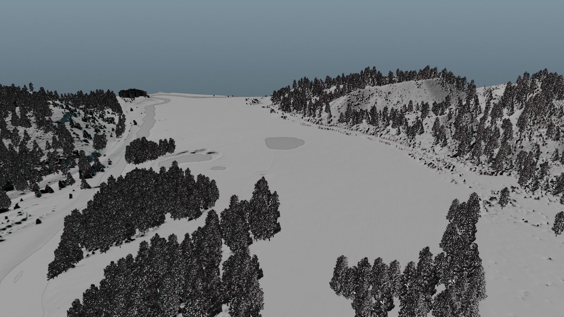 Grand Prismatic Spring Landscape 3D model_36