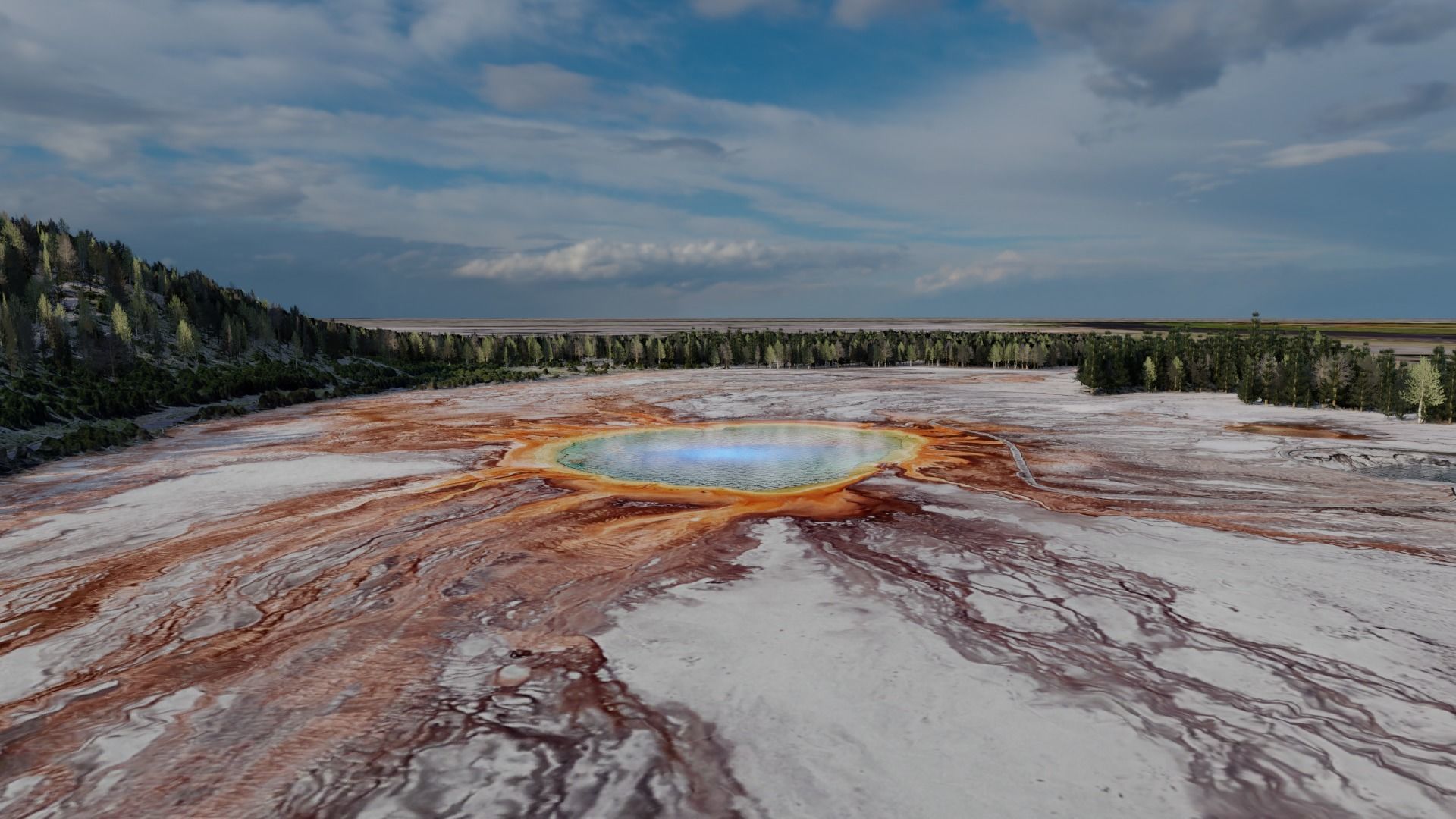 Grand Prismatic Spring Landscape 3D model_20