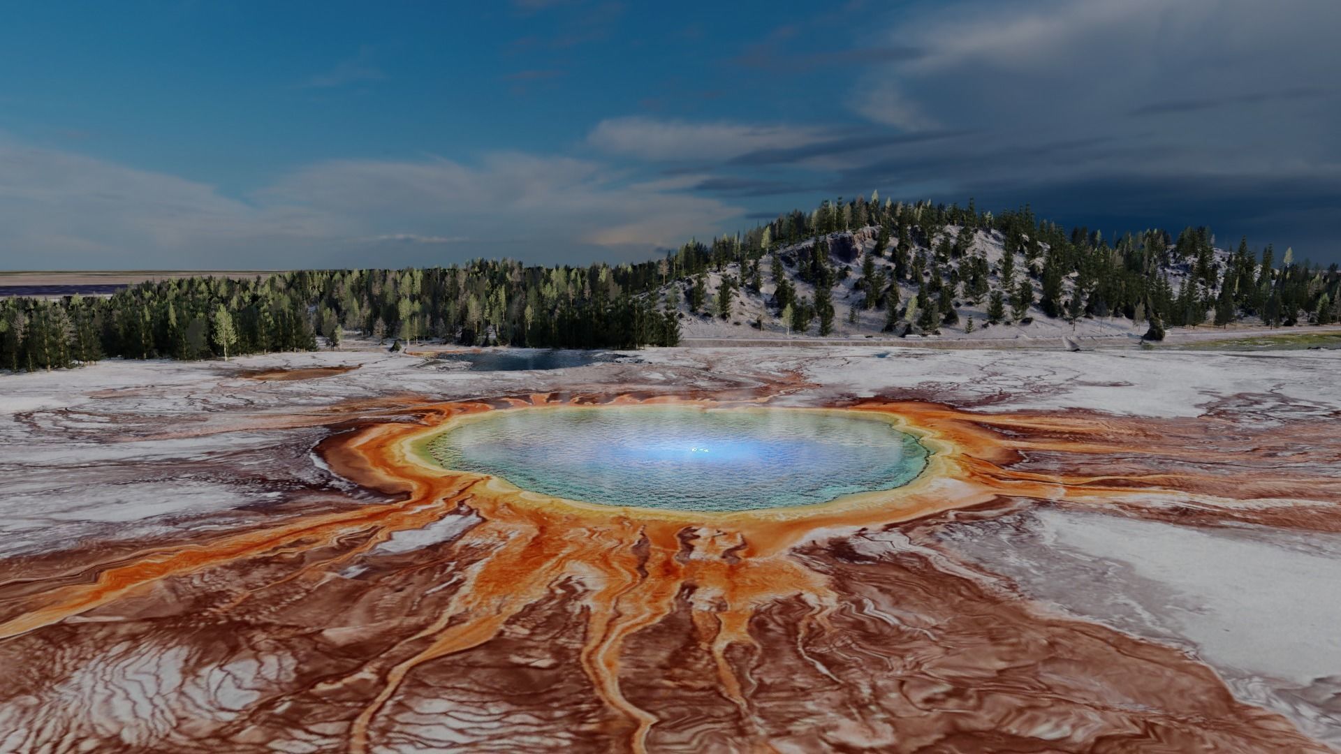 Grand Prismatic Spring Landscape 3D model_21