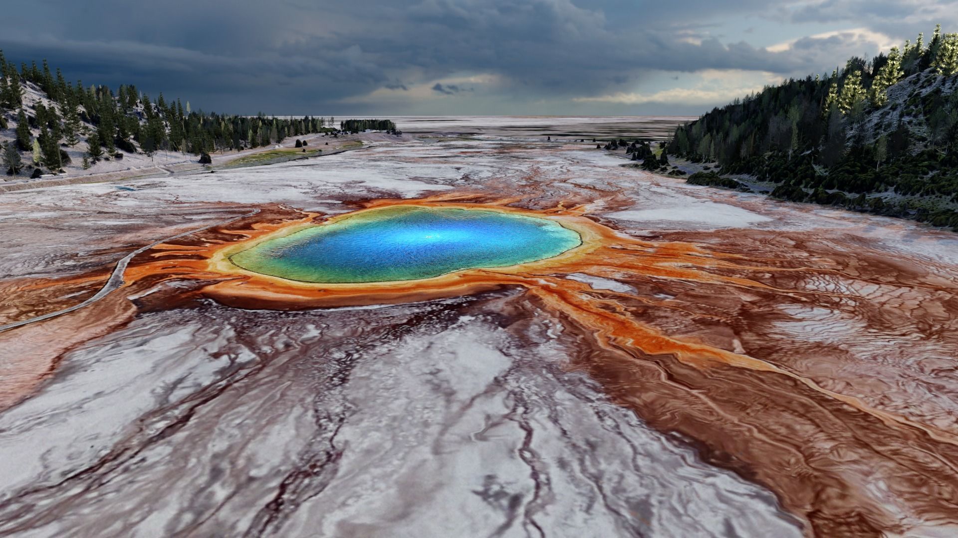 Grand Prismatic Spring Landscape 3D model_26