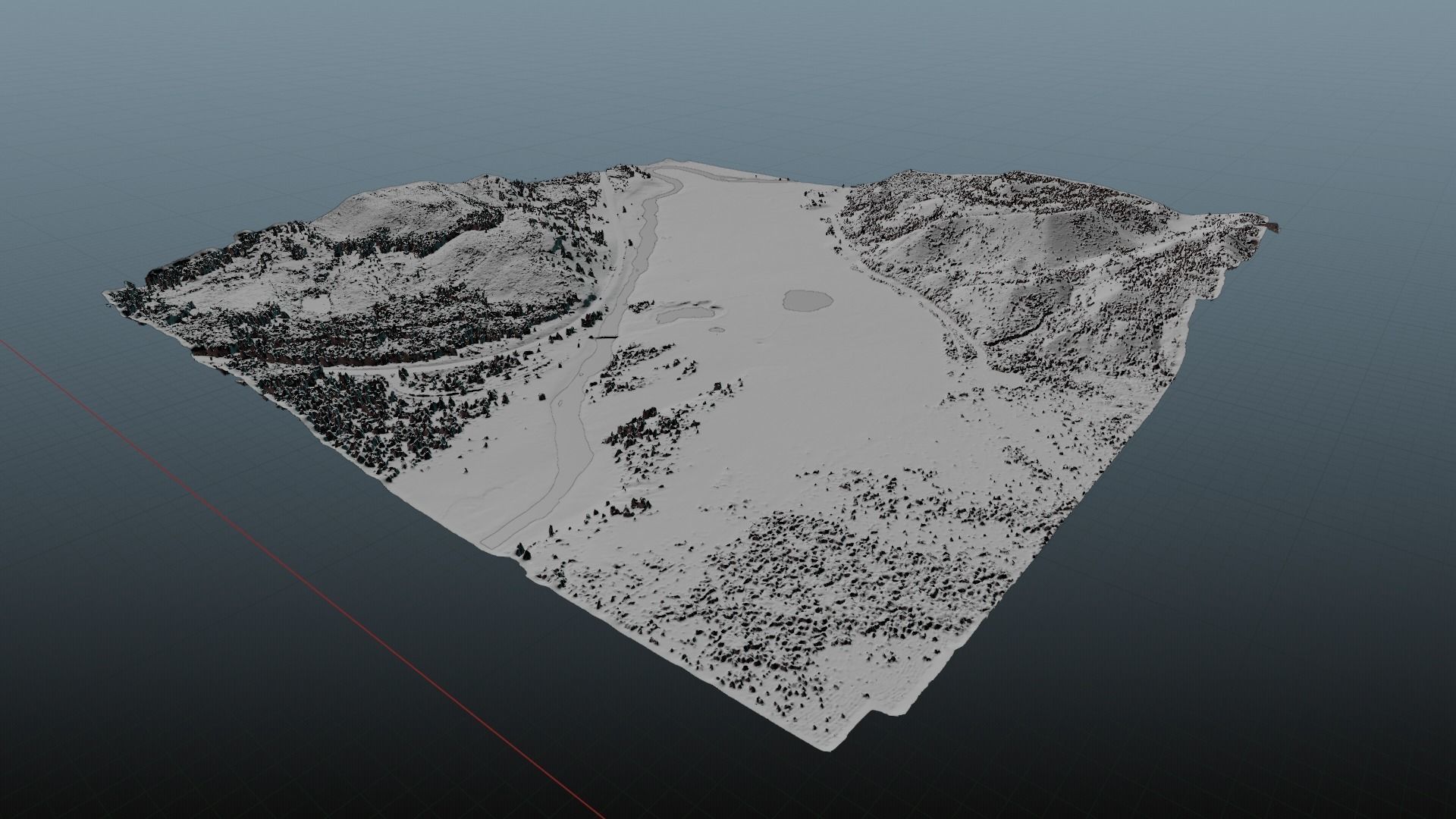 Grand Prismatic Spring Landscape 3D model_38