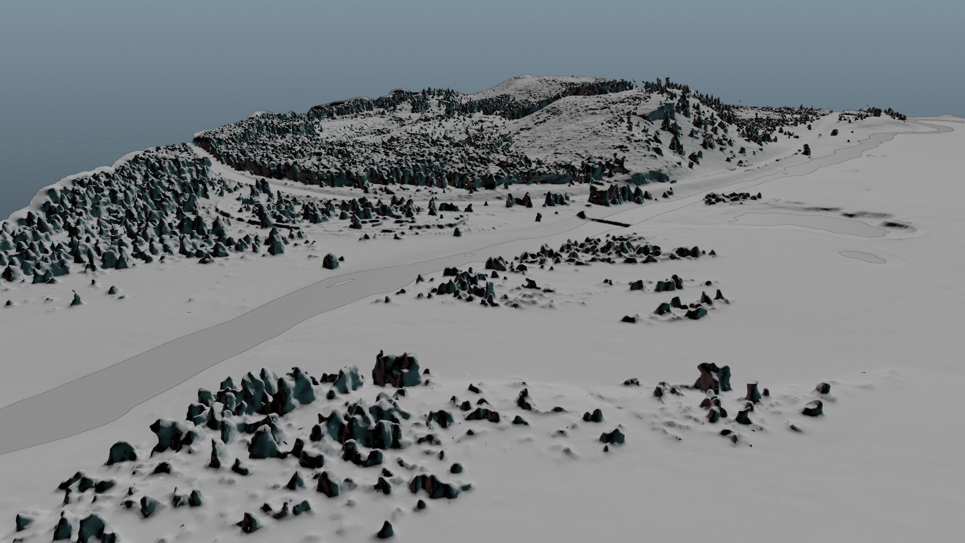 Grand Prismatic Spring Landscape 3D model_52