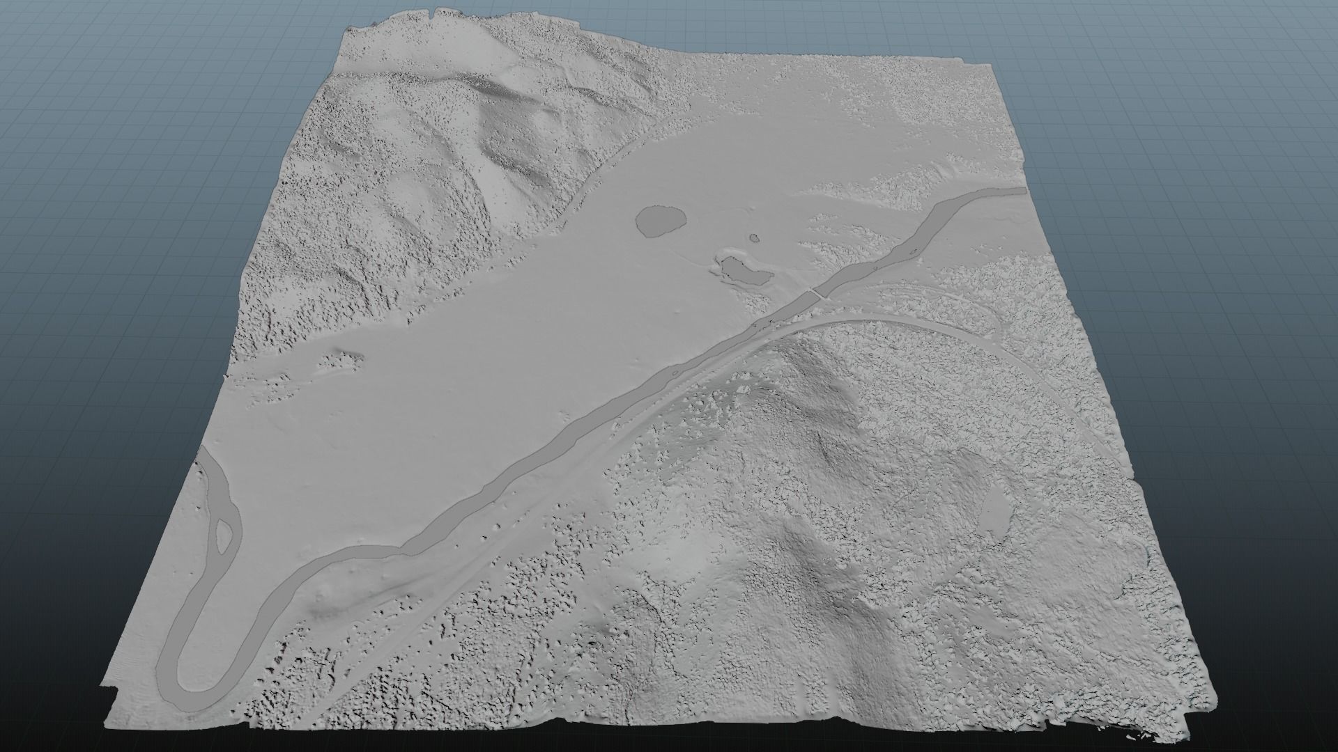 Grand Prismatic Spring Landscape 3D model_44