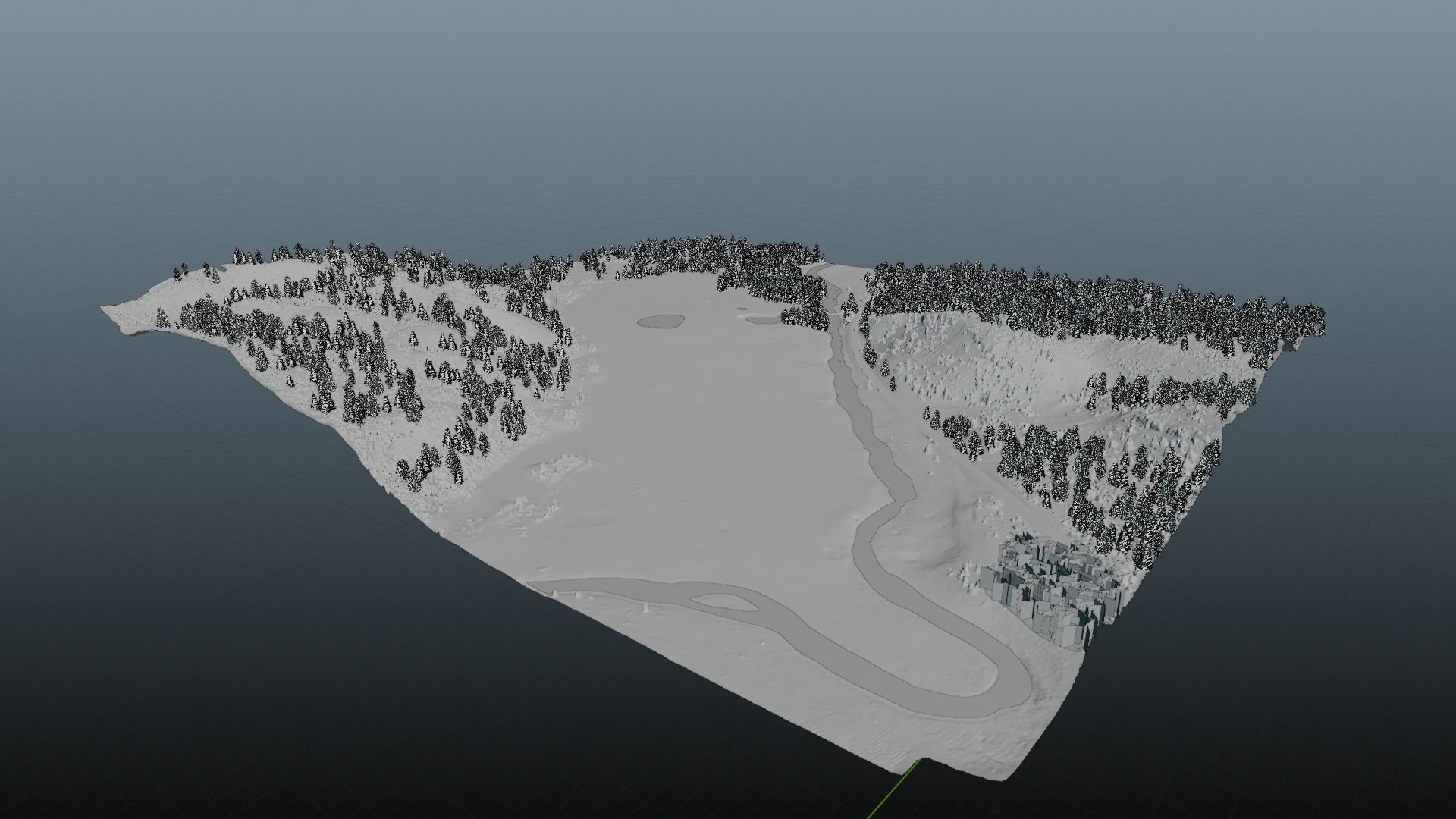 Grand Prismatic Spring Landscape 3D model_37