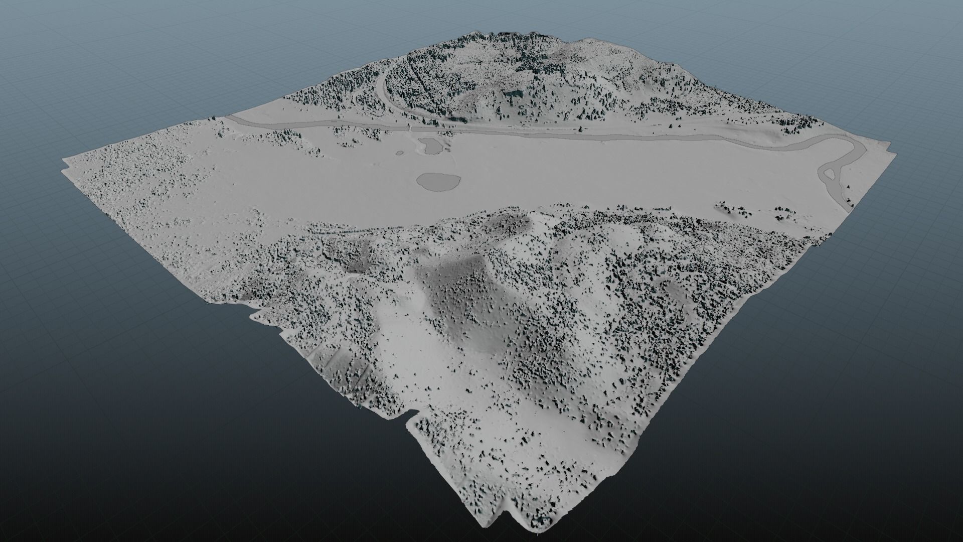 Grand Prismatic Spring Landscape 3D model_42