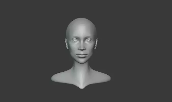 WomanFemale head Free 3D model