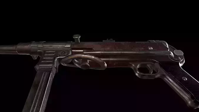 MP-40 WW2 submachine gun Low-poly 3D model