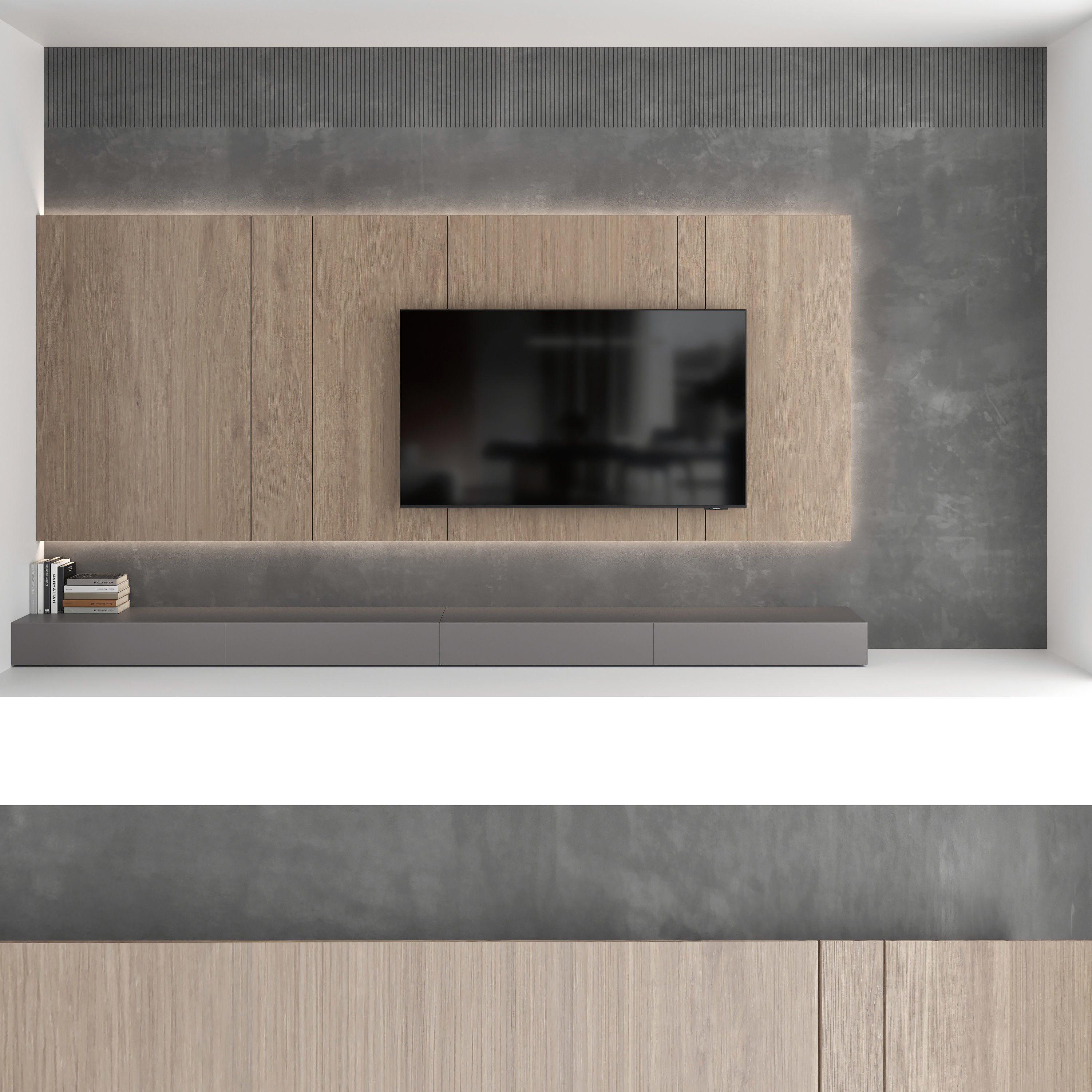 TV wall set 15 3D model_3