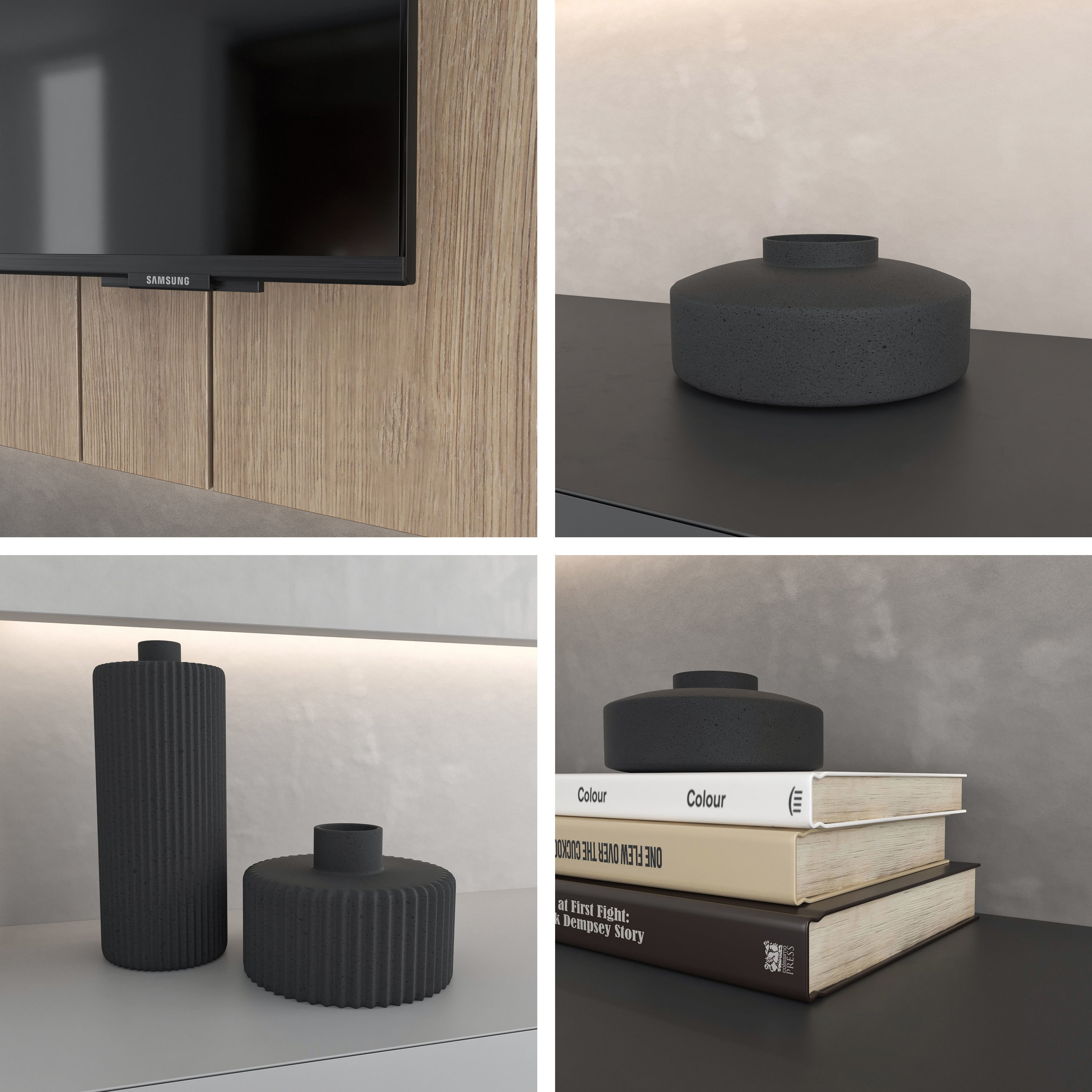 TV wall set 15 3D model_5