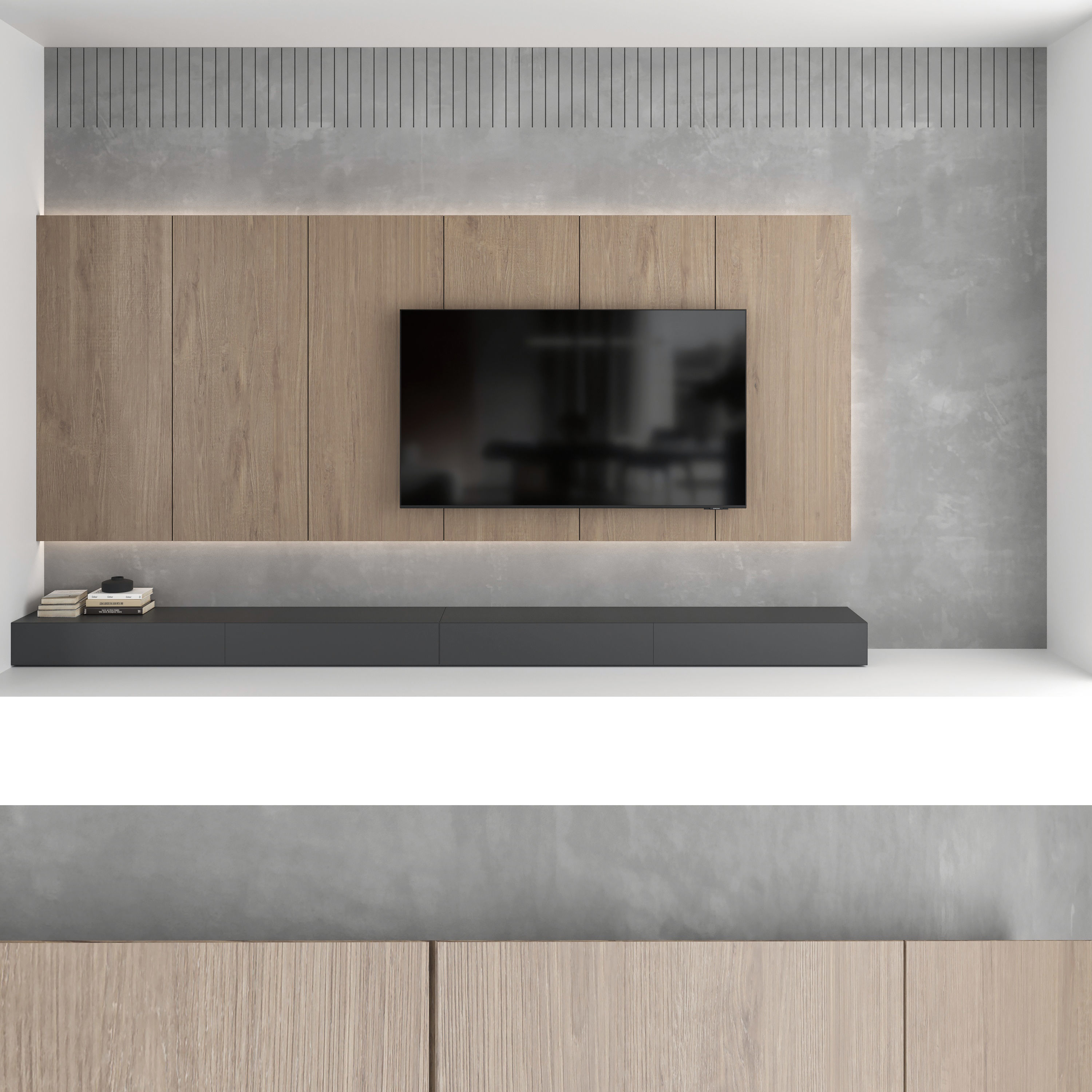 TV wall set 15 3D model_2