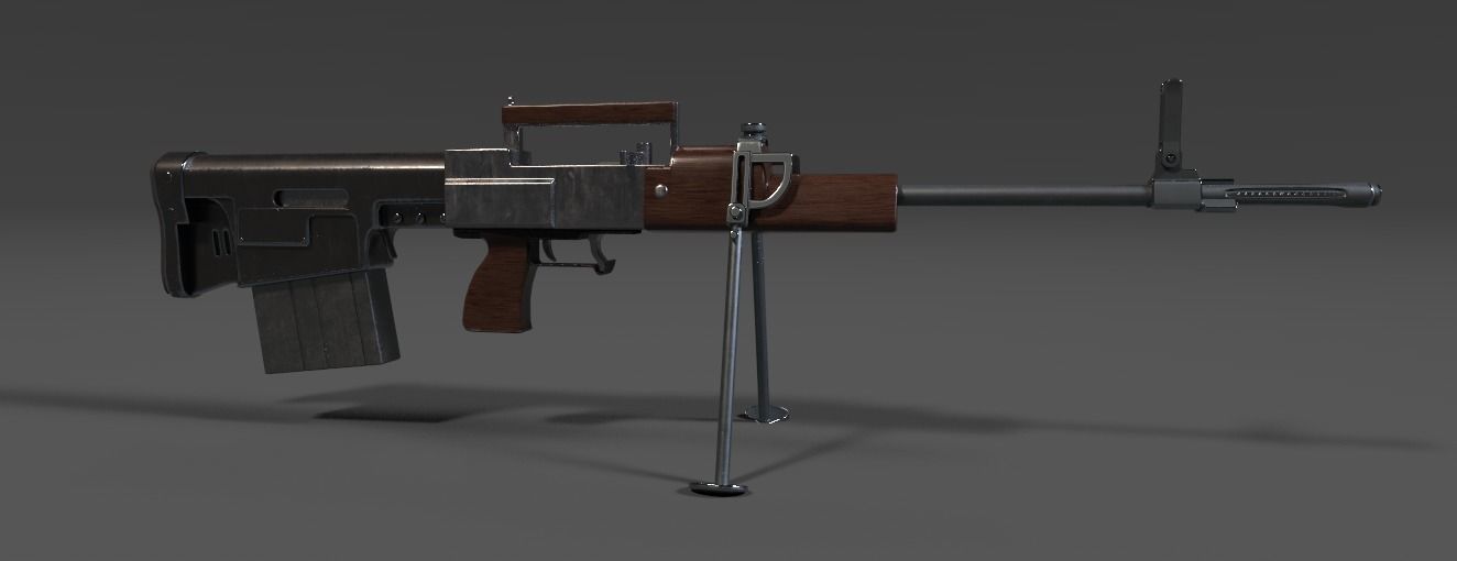 Special Purpose Individual Weapon 1963 Battle Rifle Prototype Low-poly 3D model_1