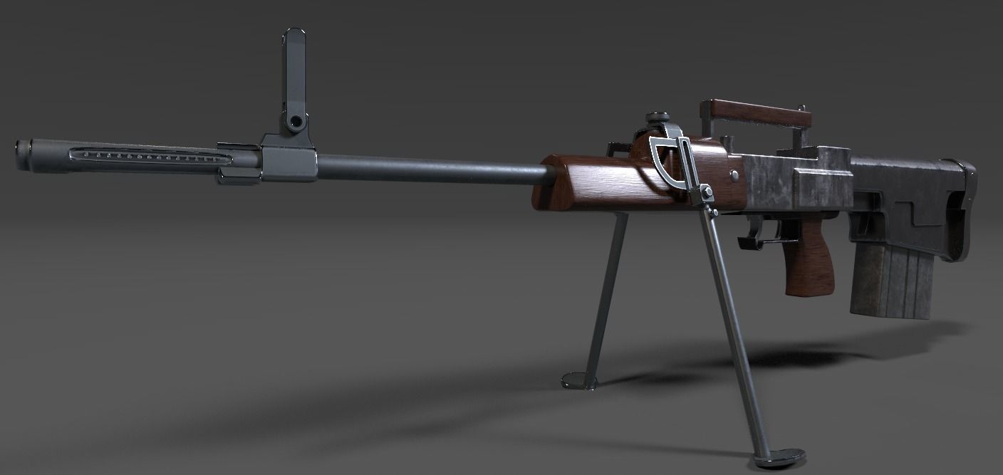Special Purpose Individual Weapon 1963 Battle Rifle Prototype Low-poly 3D model_3