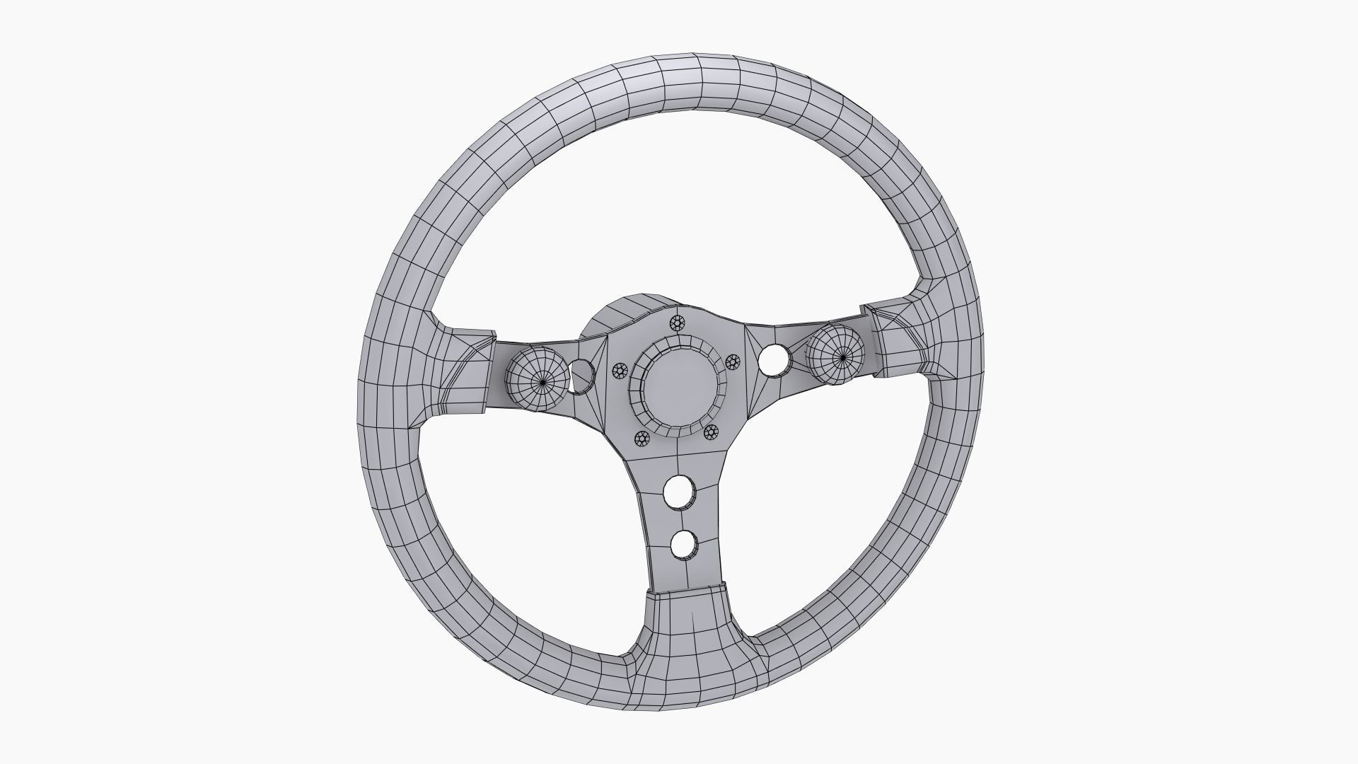 Grant Formula GT racing steering wheel Low-poly 3D model_14