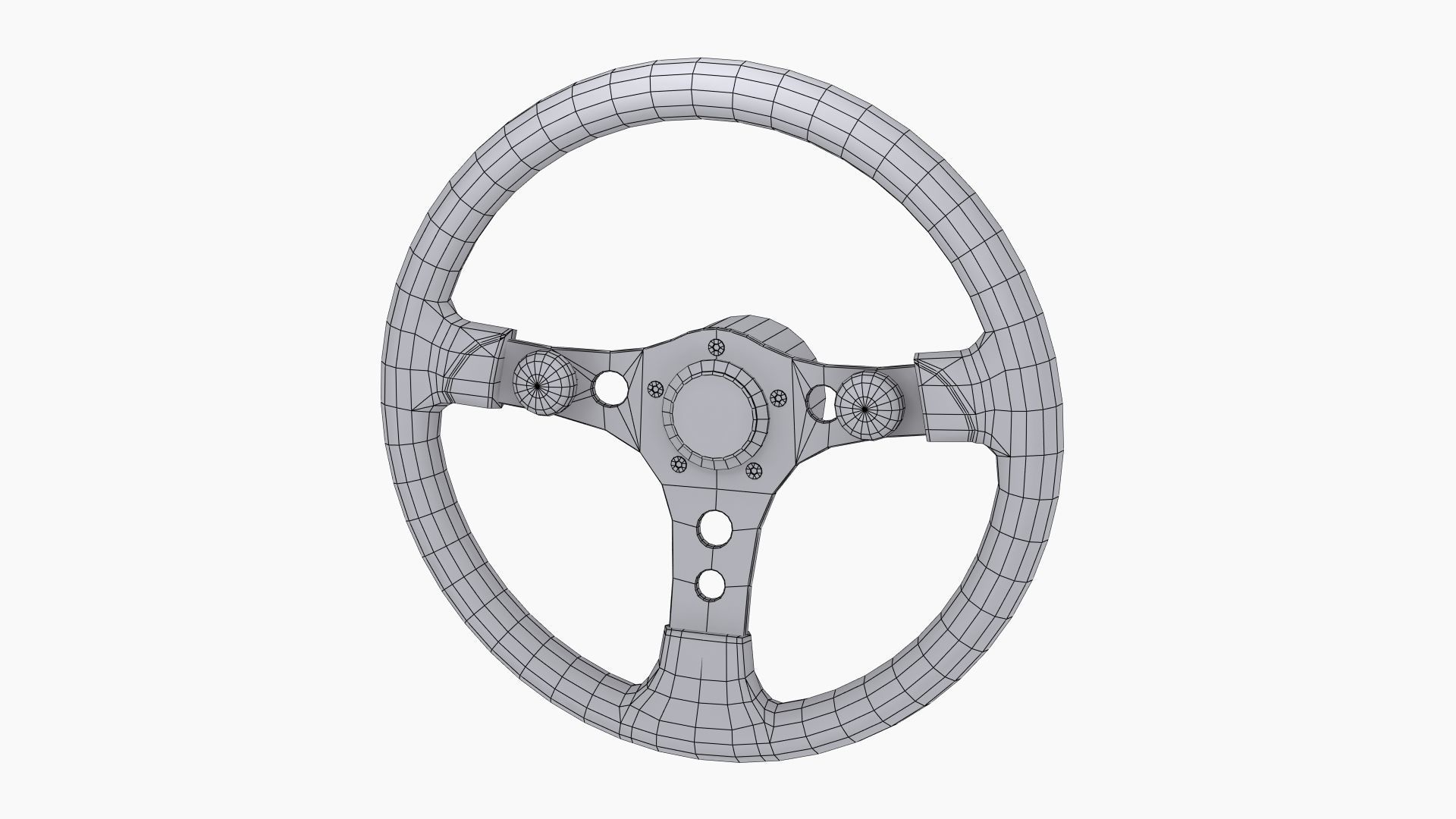 Grant Formula GT racing steering wheel Low-poly 3D model_12