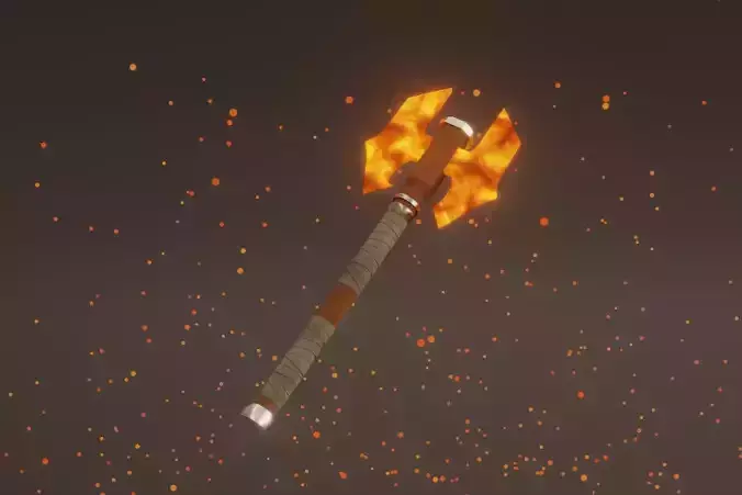 Double Bit Fire Axe - Elemental Axe - Model 01