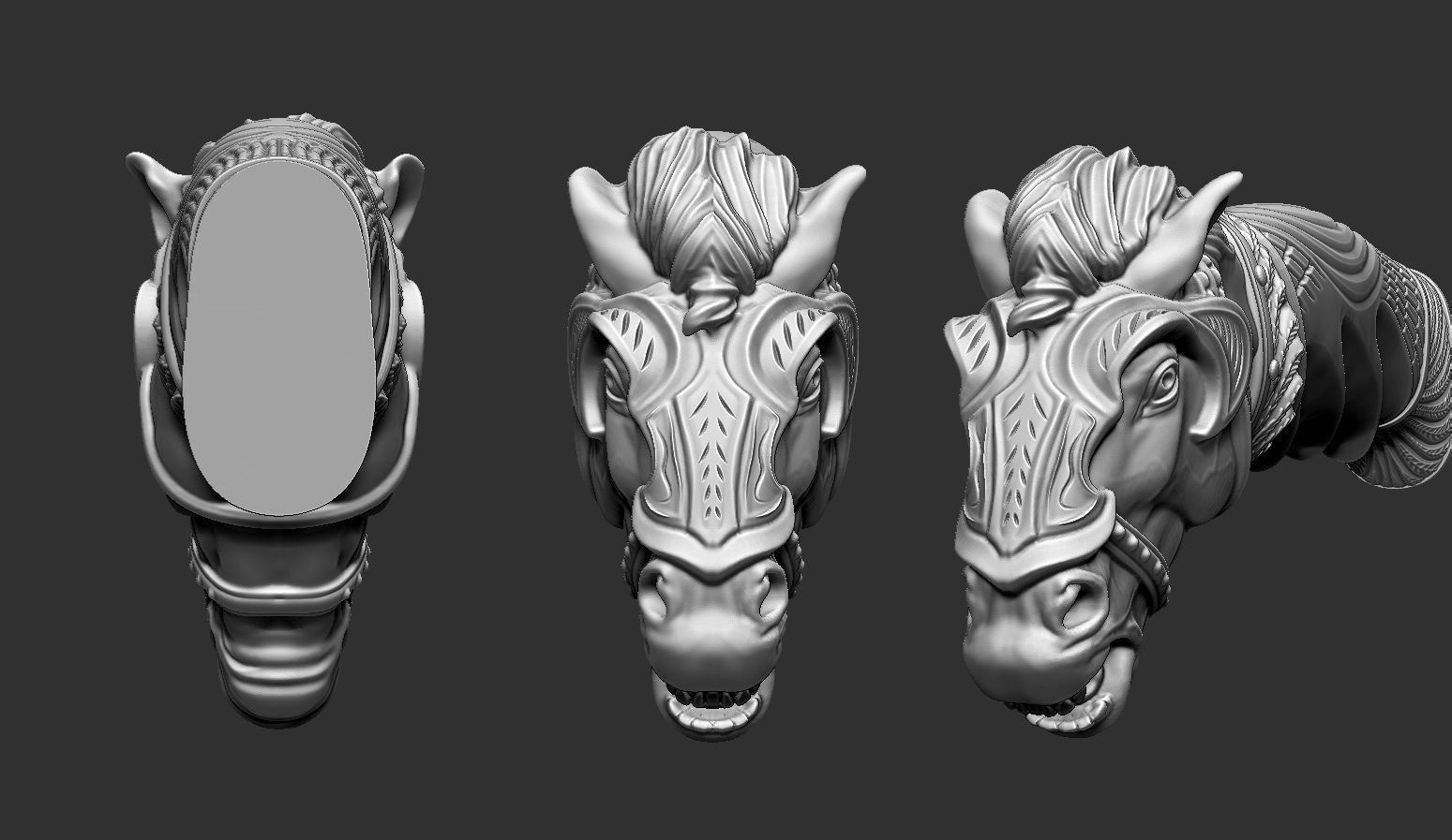 Horse Head Knife Handle 3D print model_8