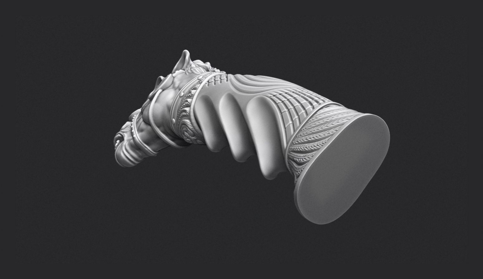 Horse Head Knife Handle 3D print model_3