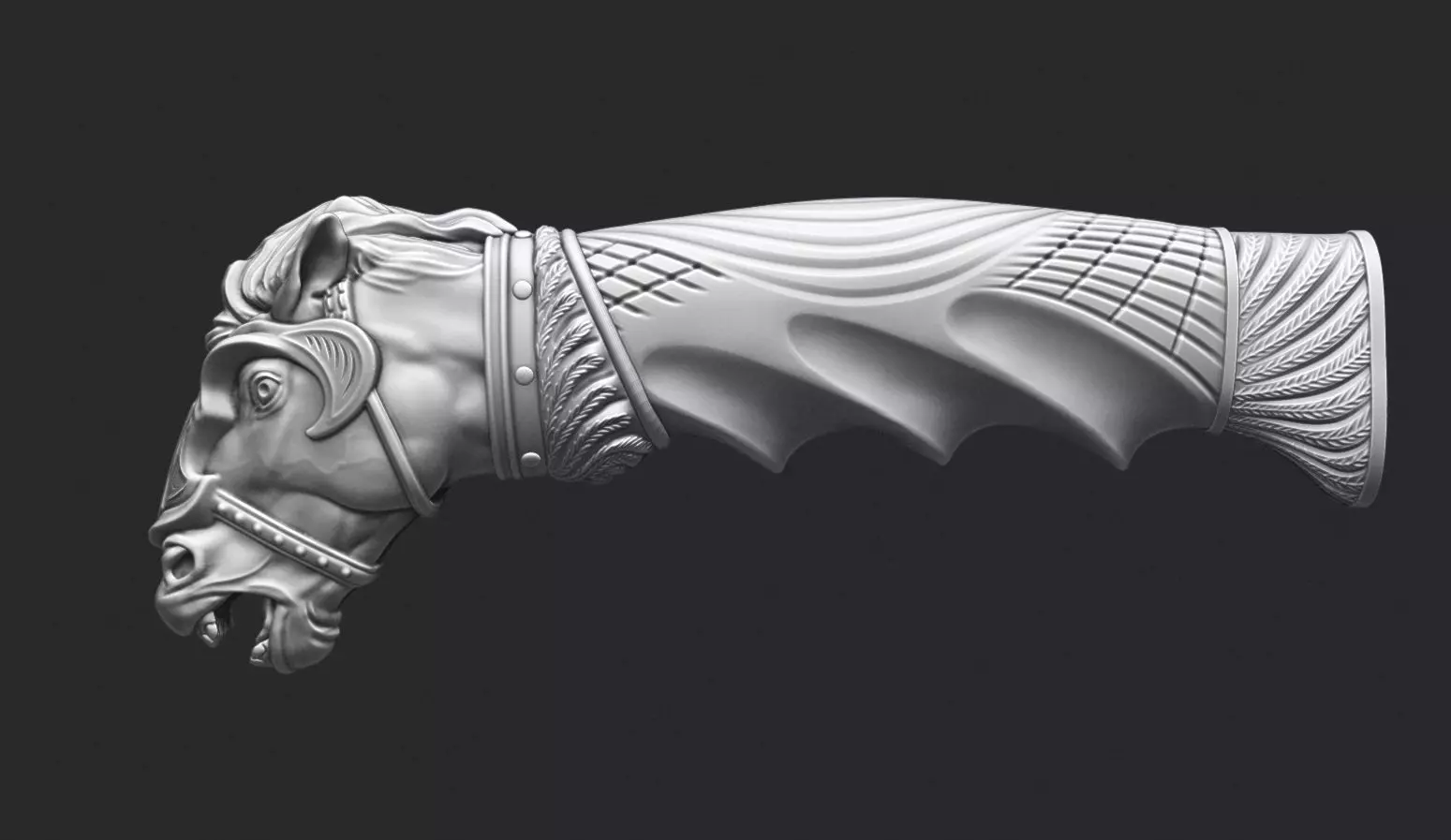 Horse Head Knife Handle 3D print model_0