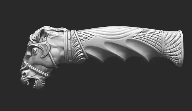 Horse Head Knife Handle 3D print model