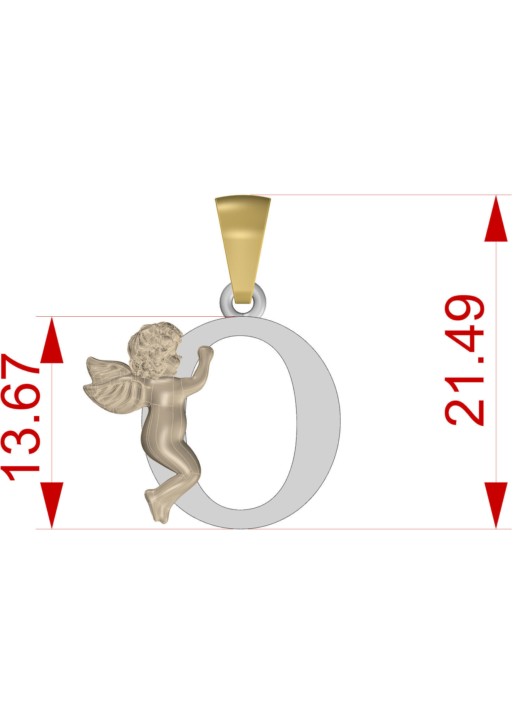 Pendant Letter O 3D print model_13